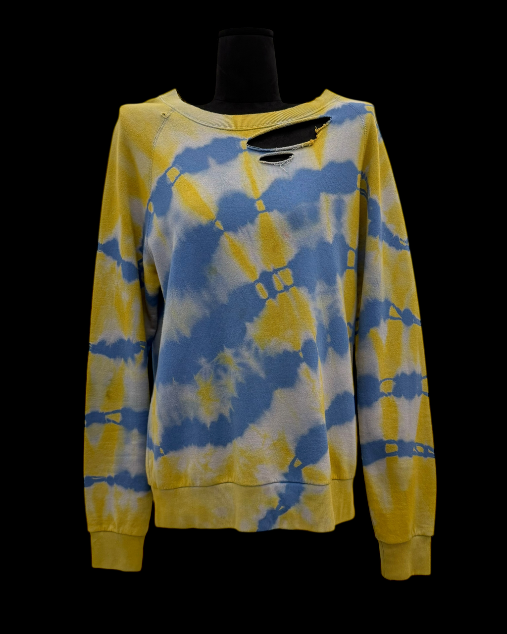 SAINT LAURENT SS16 DISTRESSED TIE-DYE SWEATSHIRT