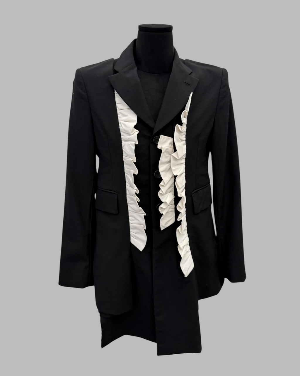 COMME DES GARCONS SS17 TROPICAL WOOL RUFFLE BLAZER