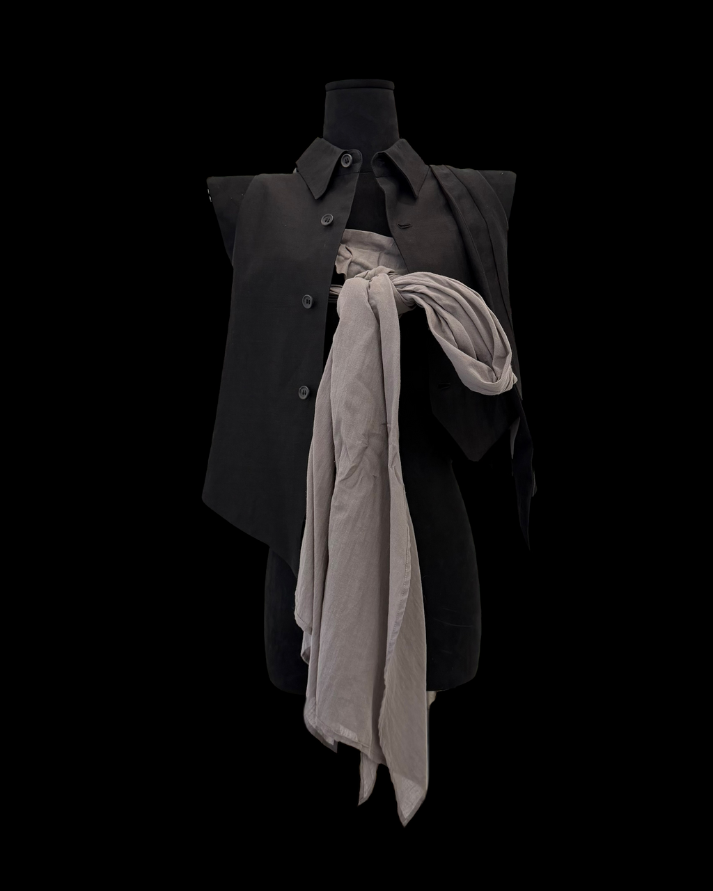 YOHJI YAMAMOTO SS24 HIGH TWISTED GARBADINE VEST