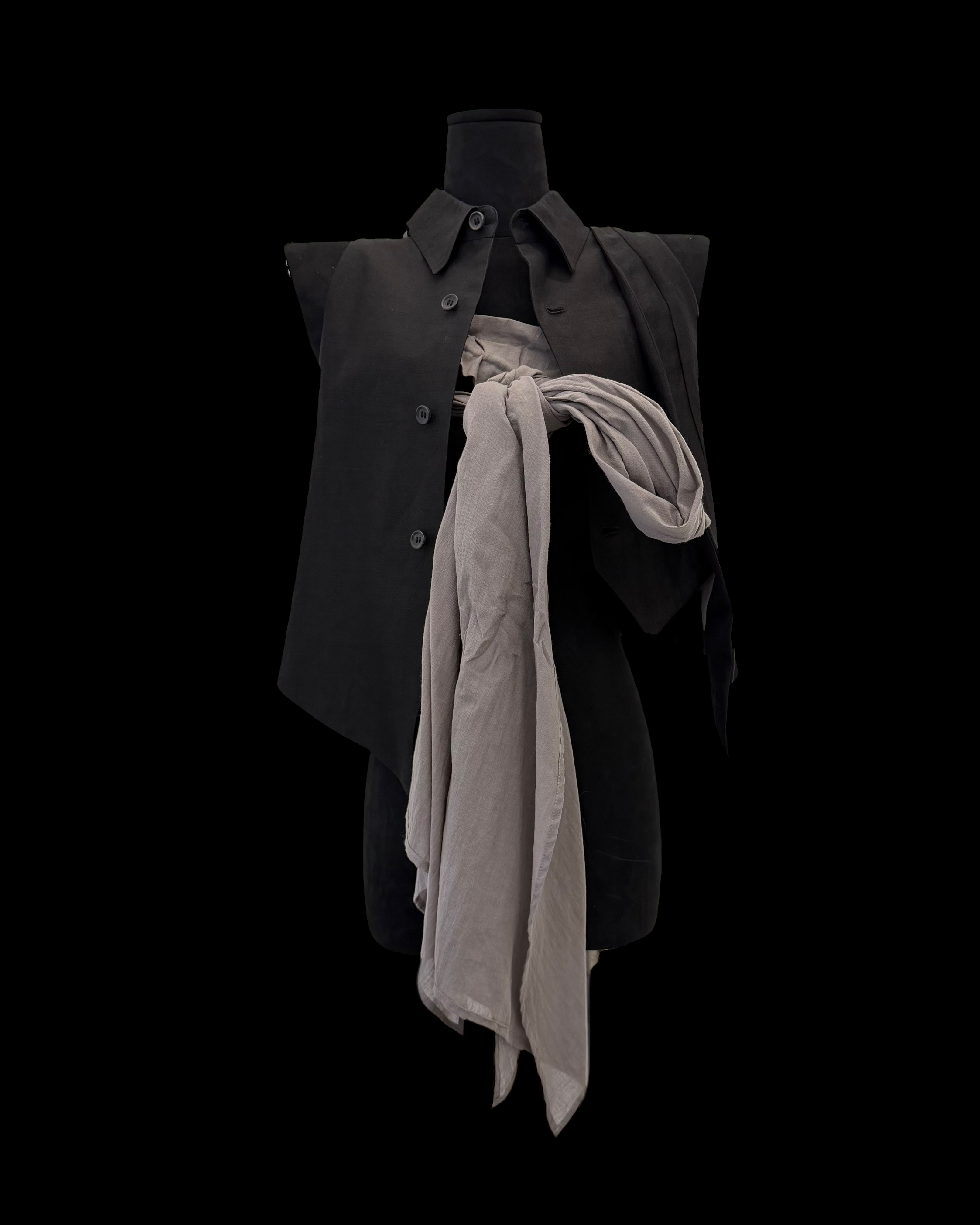 YOHJI YAMAMOTO SS24 HIGH TWISTED GARBADINE VEST