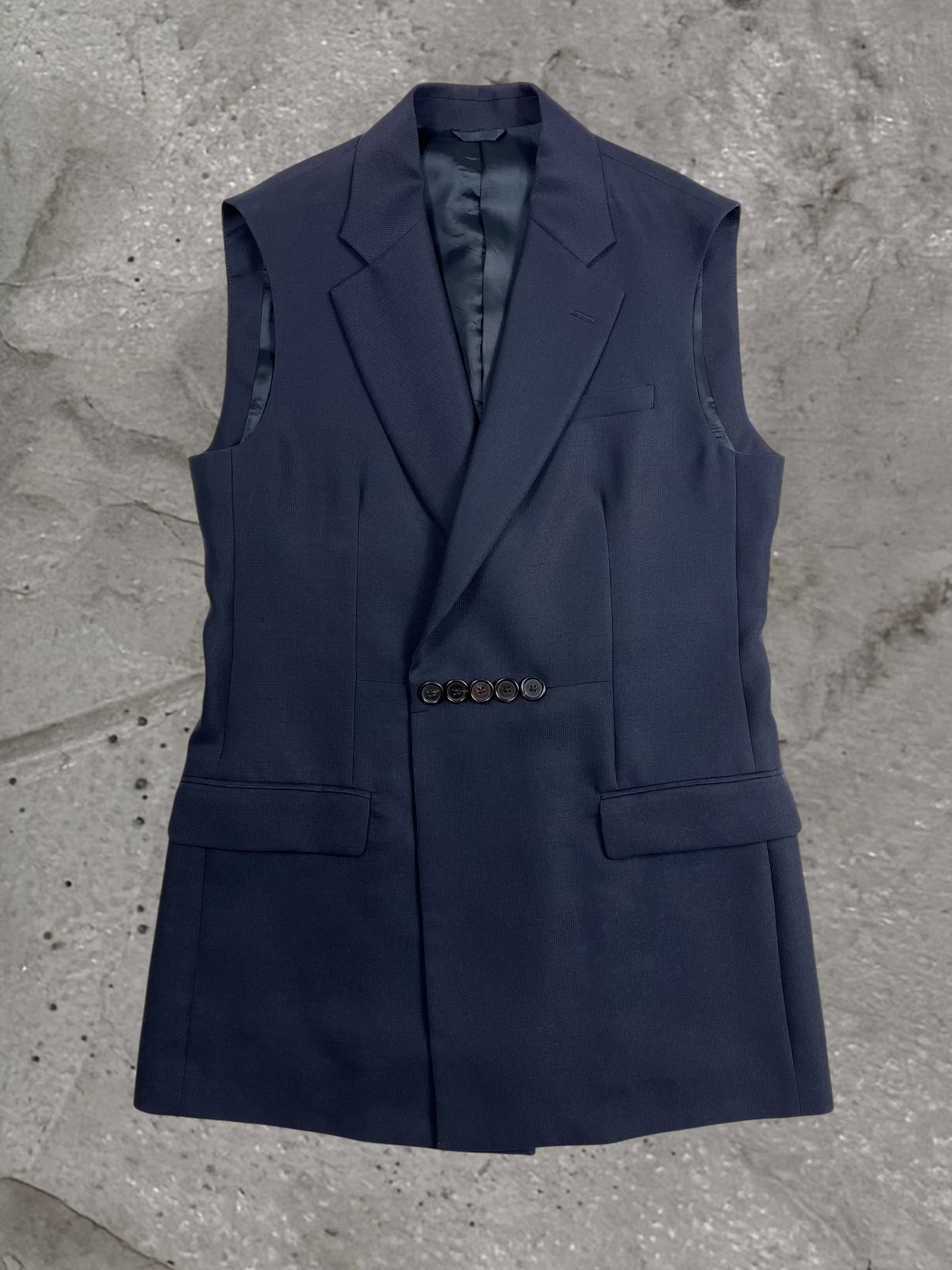 RAF SIMONS SS15 MULTIPLE BUTTON SLEEVELESS JACKET