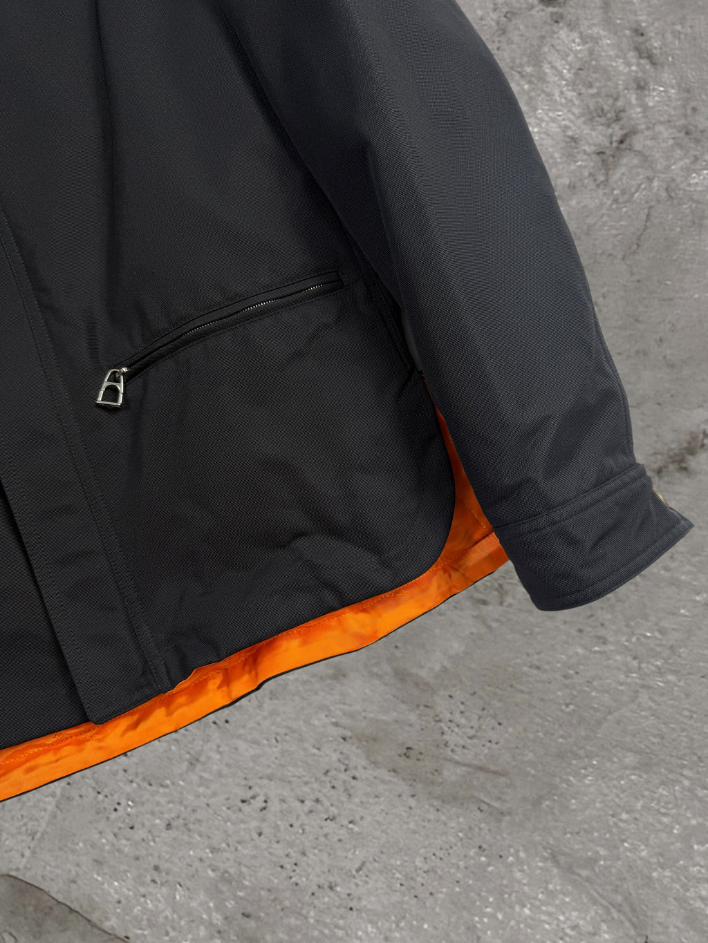 HERMES BLACK ZIP NYLON JACKET