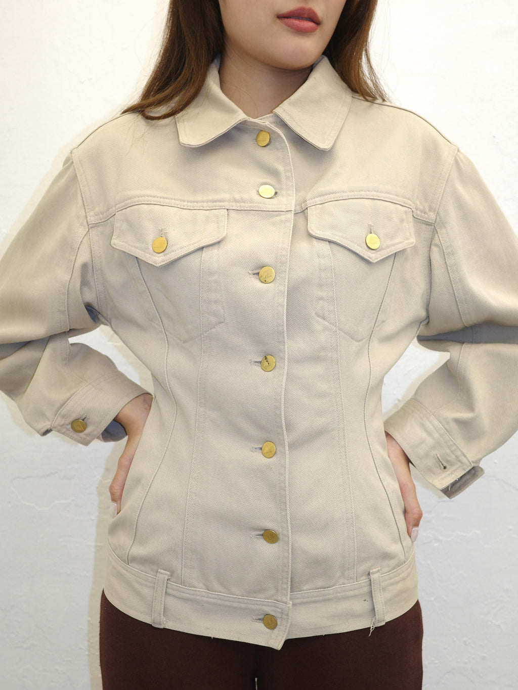 JUNIOR GAULTIER 80'S HOURGLASS PEPLUM DENIM JACKET