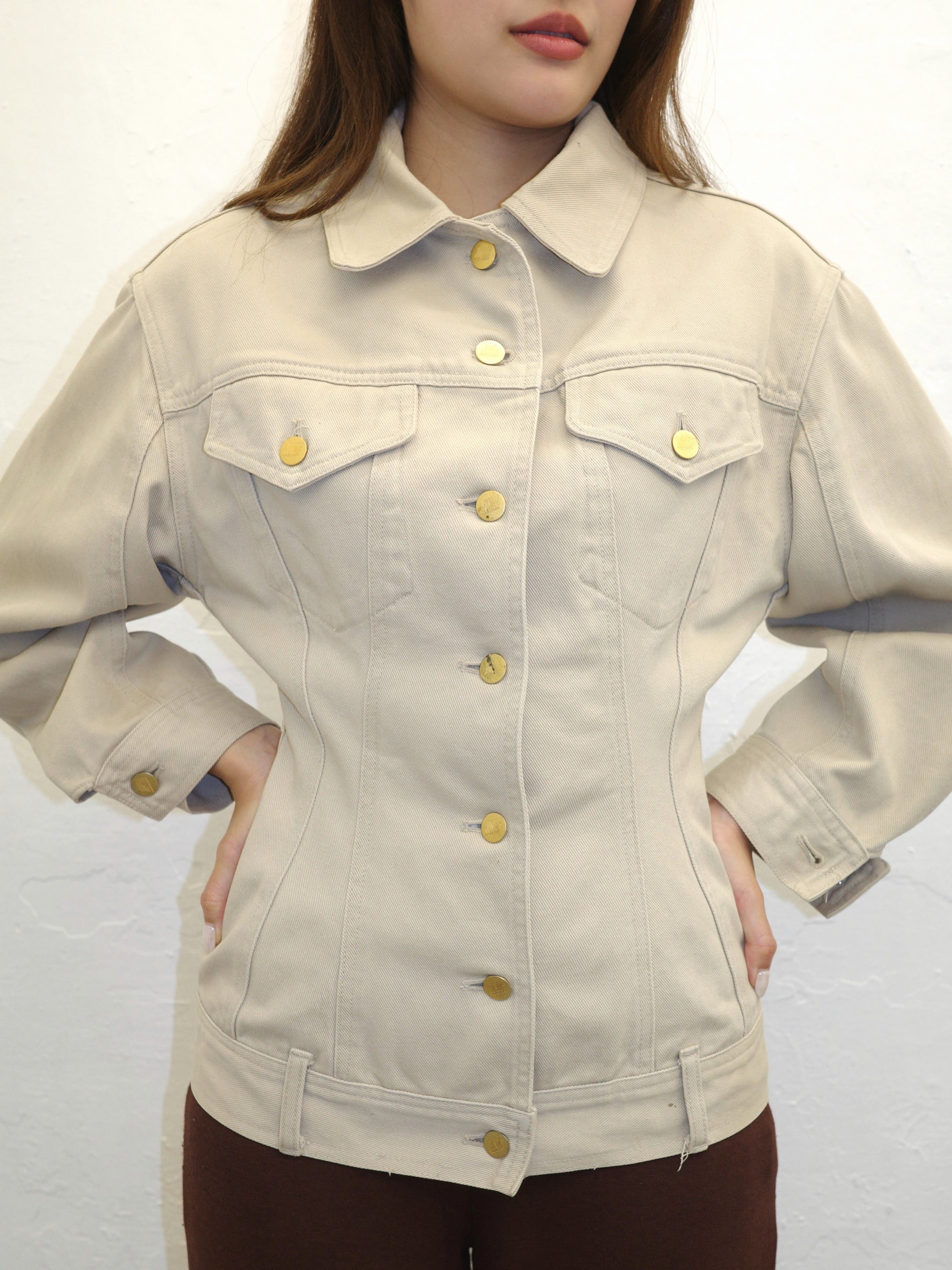 JUNIOR GAULTIER 80'S HOURGLASS PEPLUM DENIM JACKET