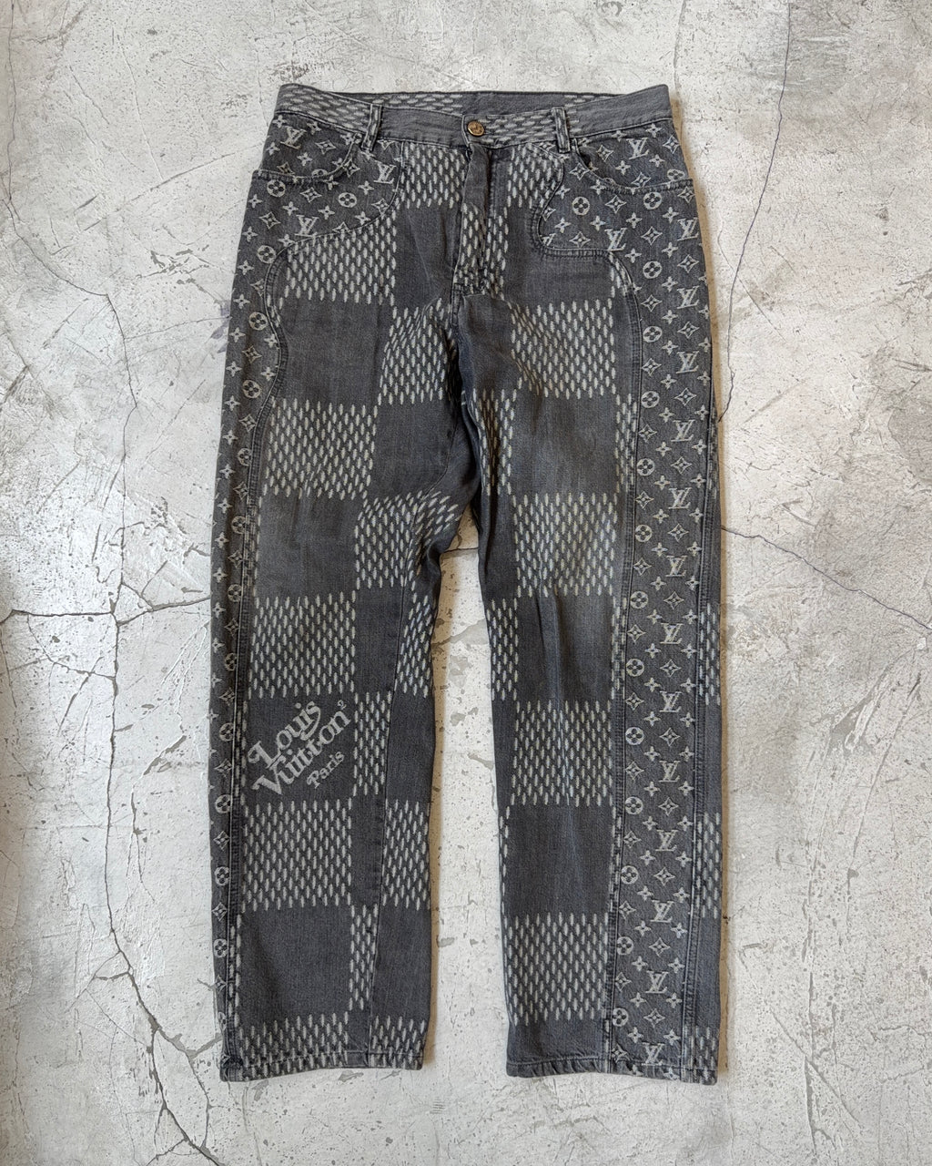 LOUIS VUITTON X NIGO GIANT DAMIER WAVES JEANS