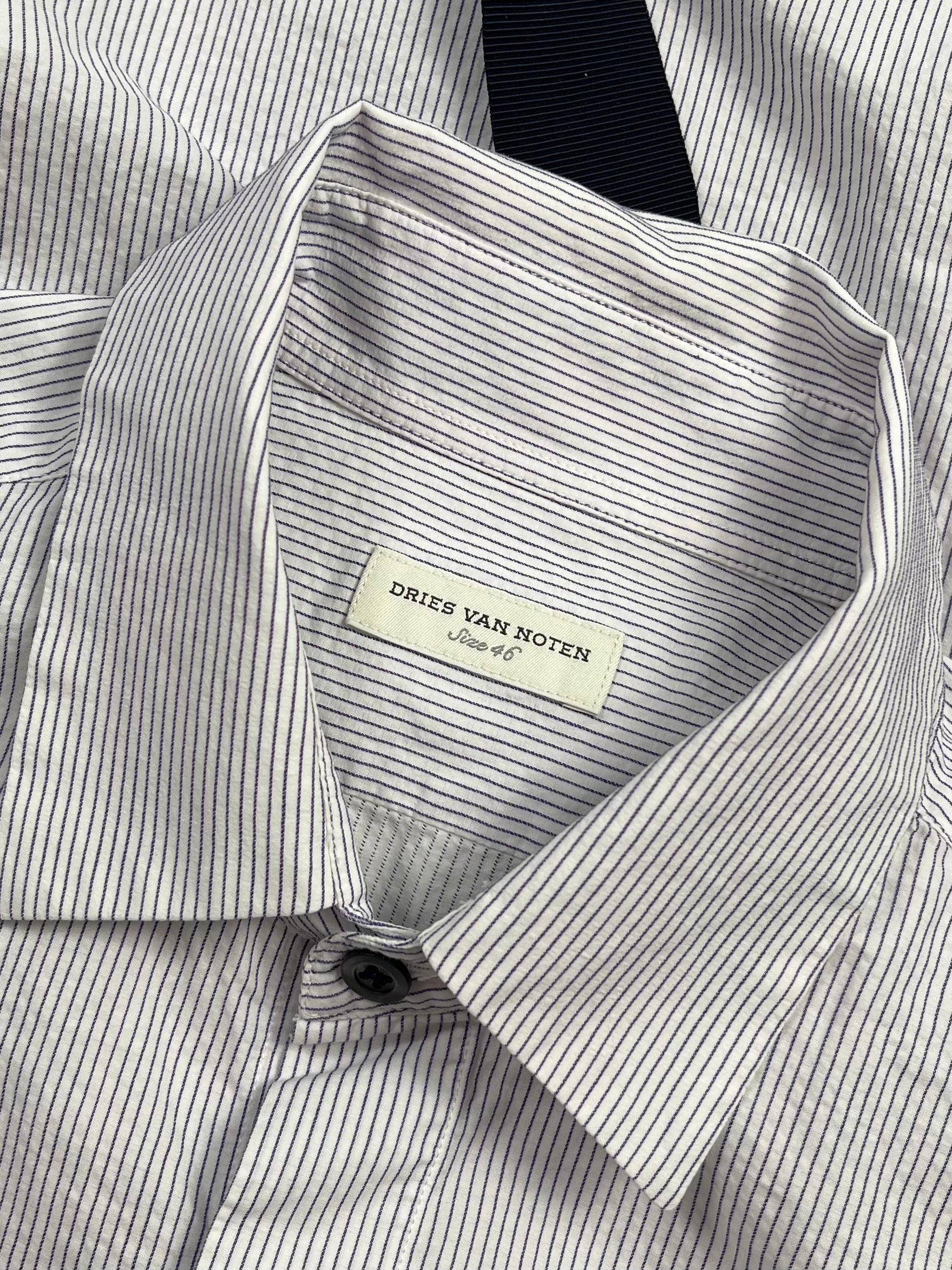 DRIES VAN NOTEN SS15 BALLET STRIPED HARNESS SHIRT