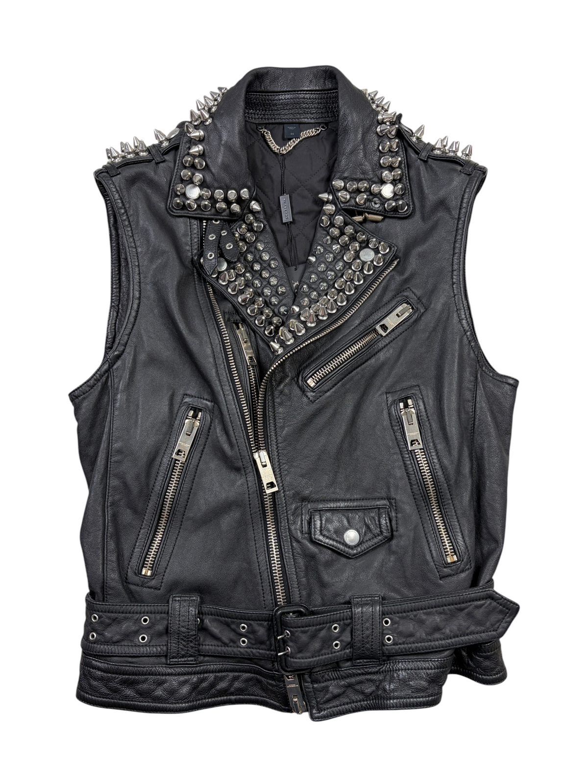 BURBERRY PRORSUM SS11 SPIKED LEATHER BIKER VEST