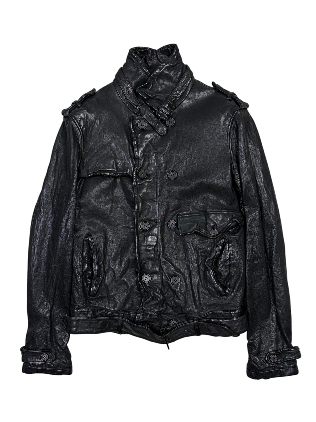 NEIL BARRETT FW05 CRINKLED LEATHER JACKET