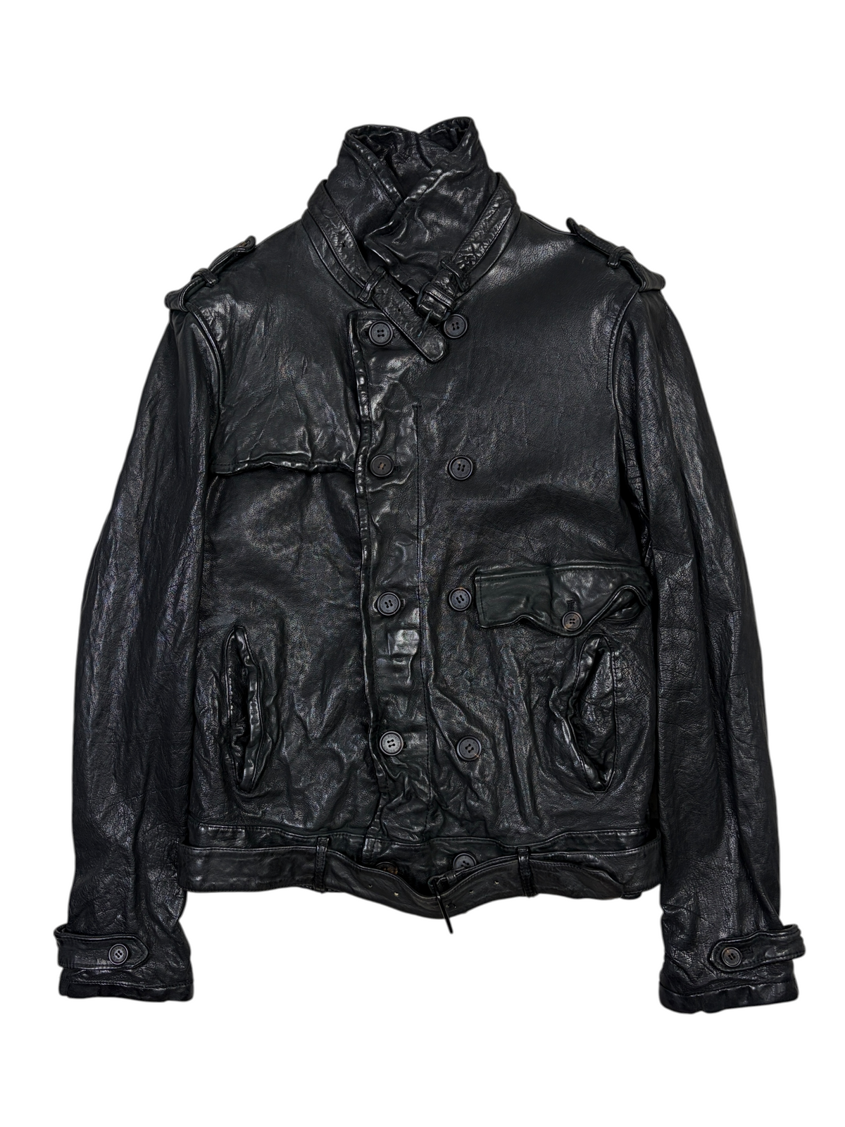 NEIL BARRETT FW05 CRINKLED LEATHER JACKET