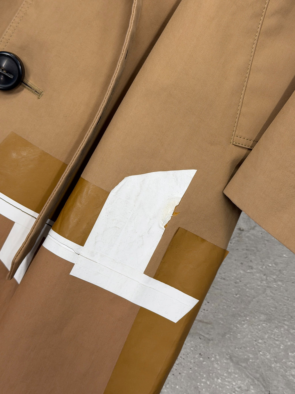 RAF SIMONS X STERLING RUBY AW14 PATCHES COLLAGE TRENCH COAT