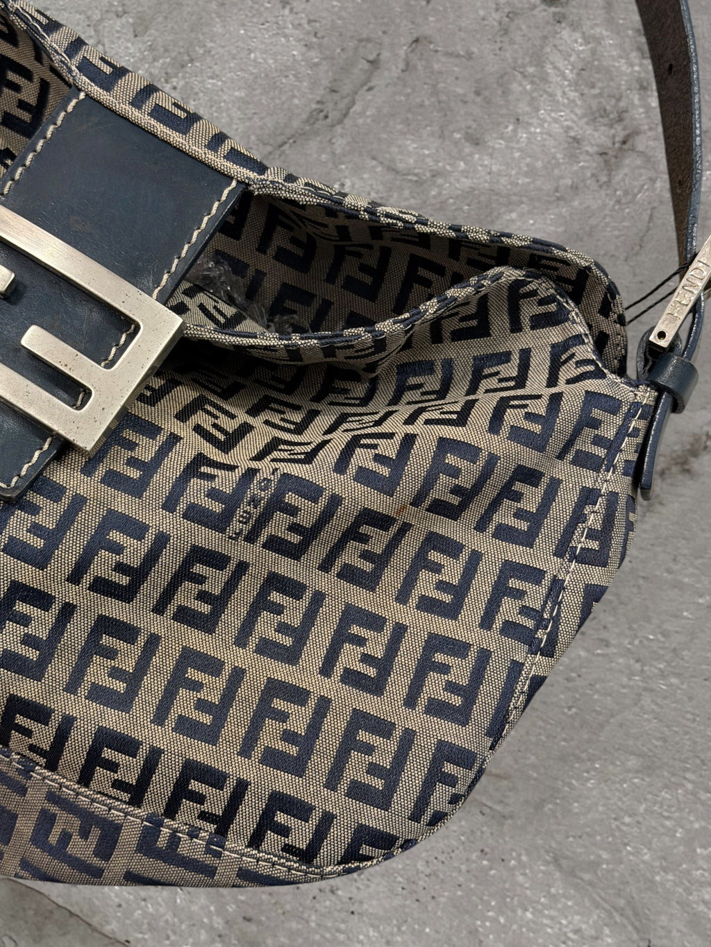 FENDI ZUCCHINO CANVAS MAMMA BAGUETTE BAG