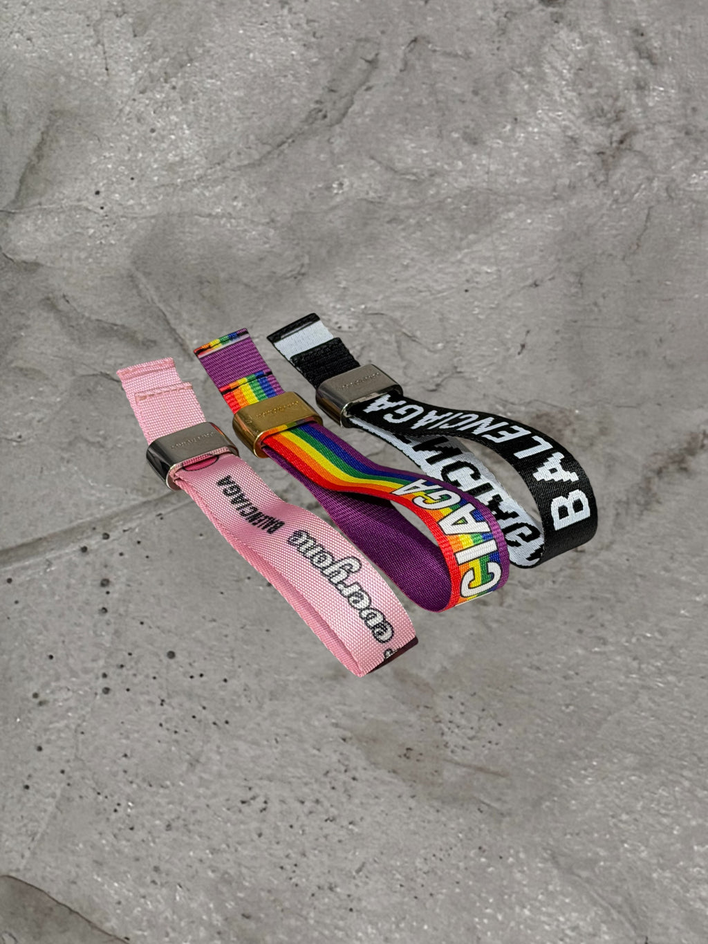 BALENCIAGA PARTY CANVAS LOGO BRACELET