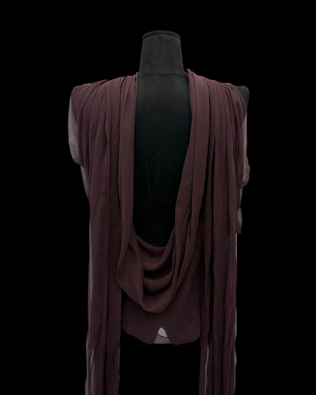 SAINT LAURENT FW23 SILK CREPE BLOUSE WITH LAVALLIERE NECKLINE