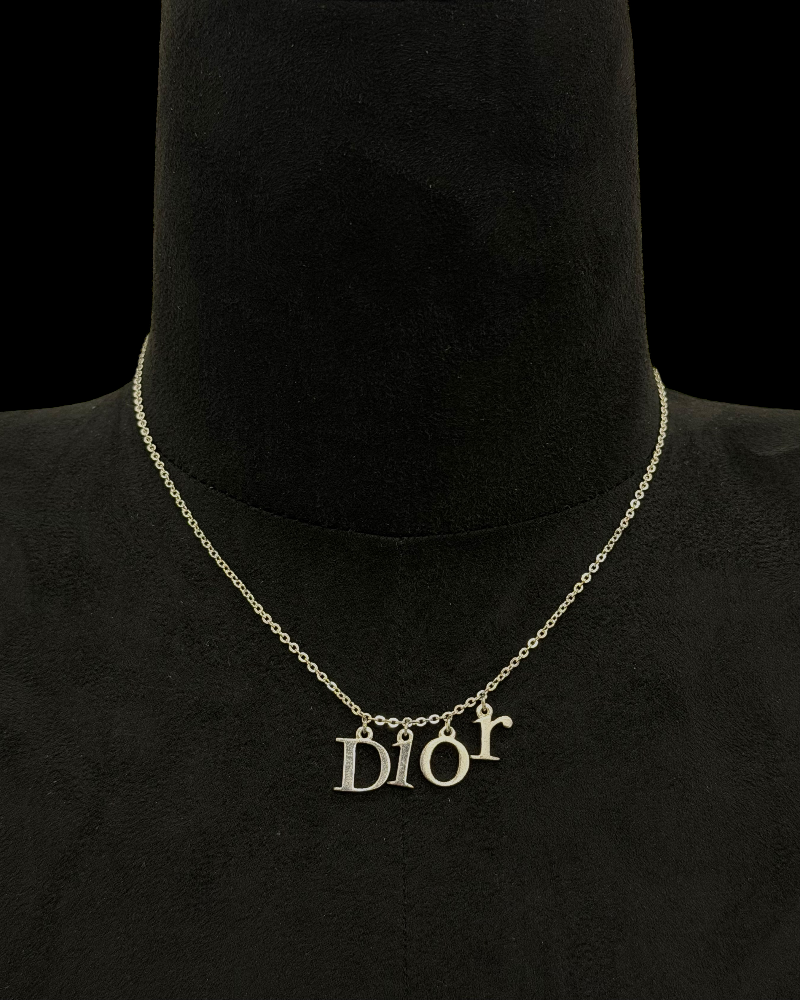 VINTAGE CHRISTIAN DIOR LOGO LETTER NECKLACE