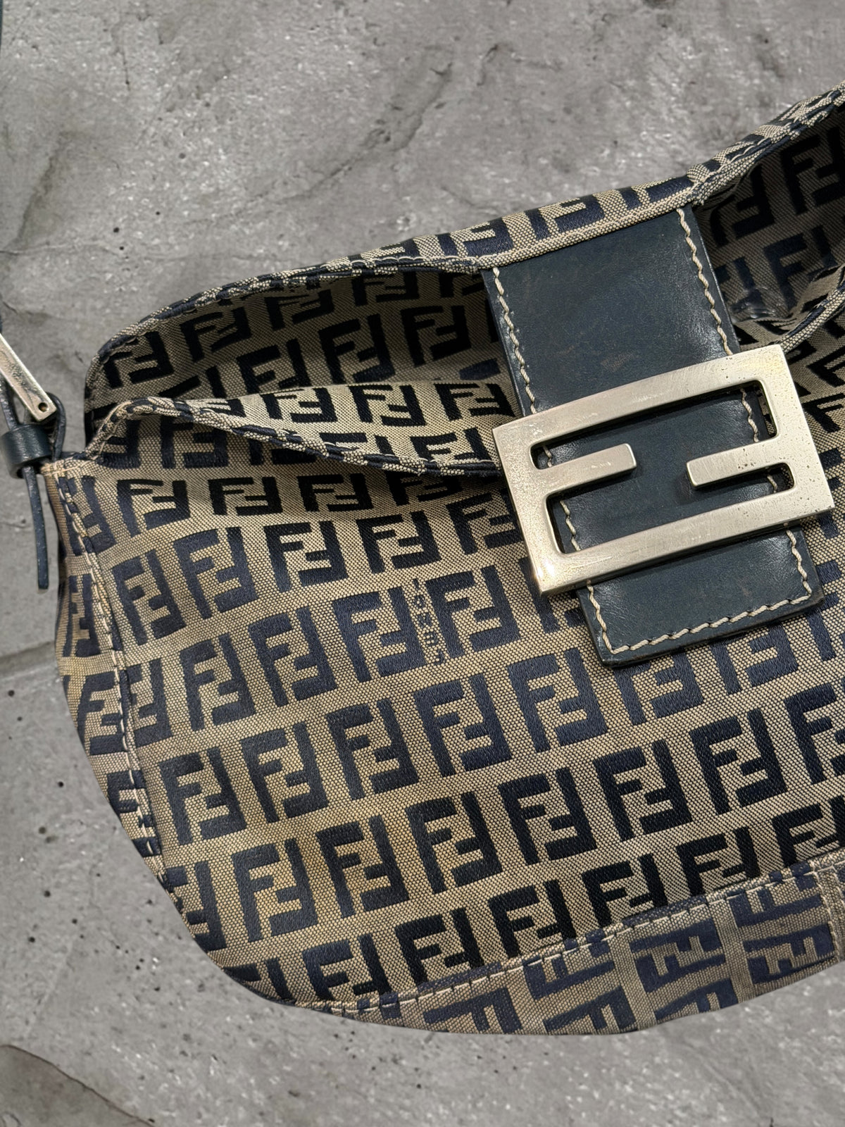 FENDI ZUCCHINO CANVAS MAMMA BAGUETTE BAG
