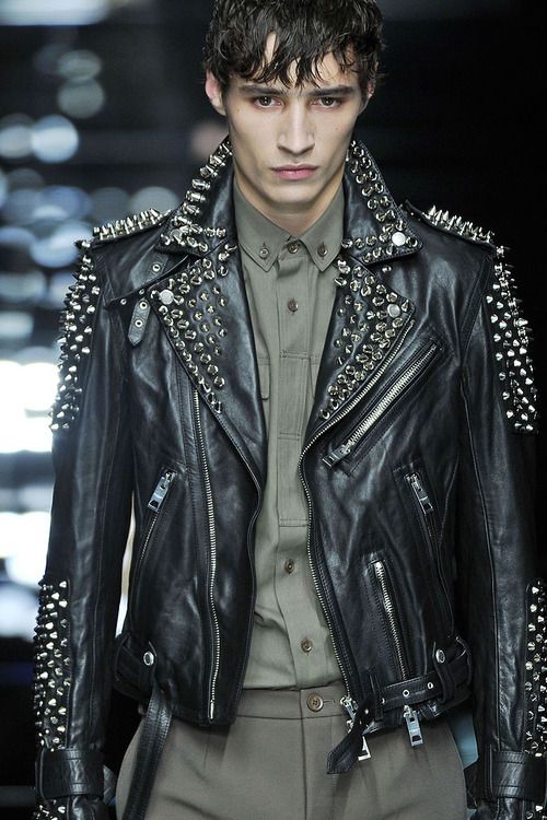 BURBERRY PRORSUM SS11 SPIKED BIKER JACKET