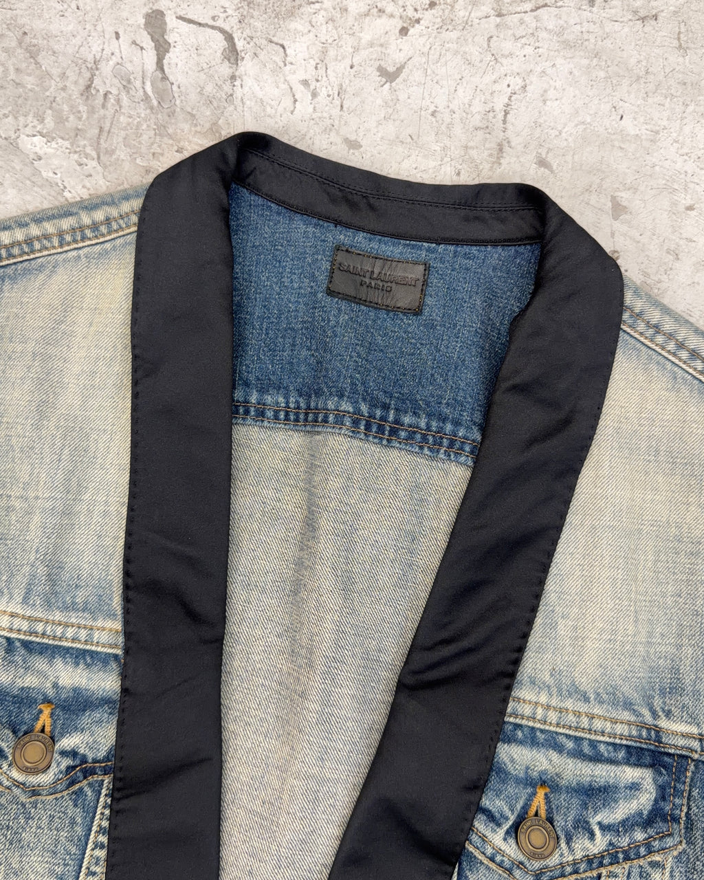 SAINT LAURENT SS16 SMOKING DENIM VEST