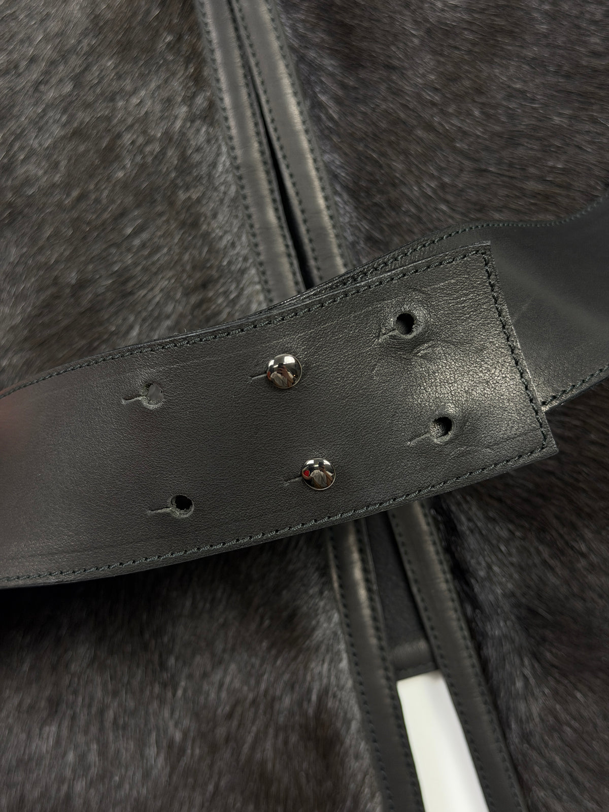 HERMES PONYHAIR LEATHER VEST