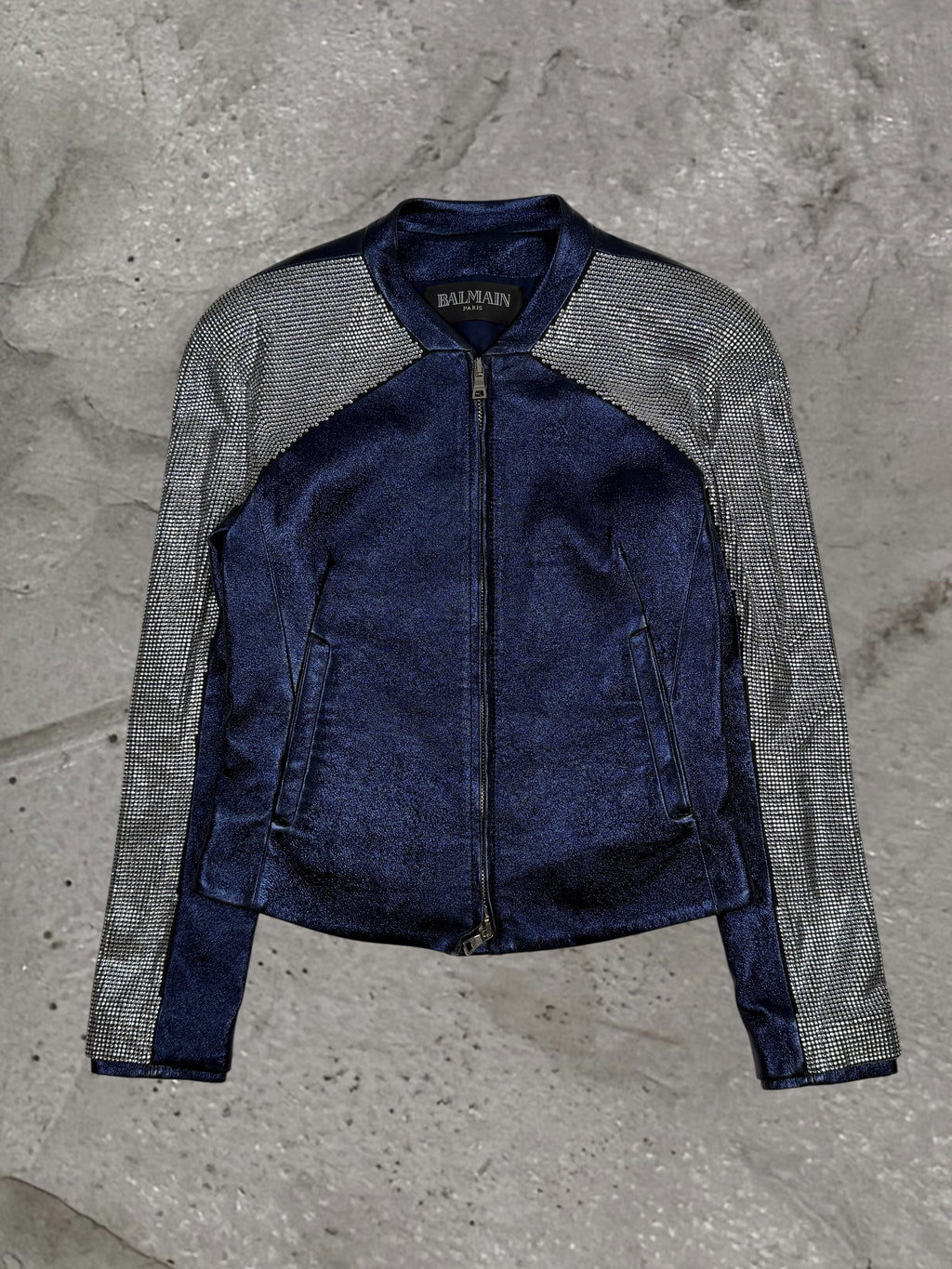 BALMAIN FW11 CRYSTAL BIKER LEATHER JACKET