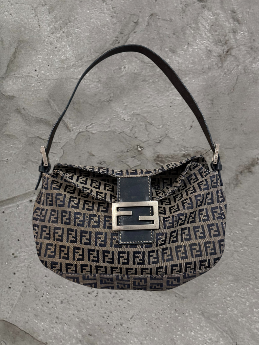 FENDI ZUCCHINO CANVAS MAMMA BAGUETTE BAG