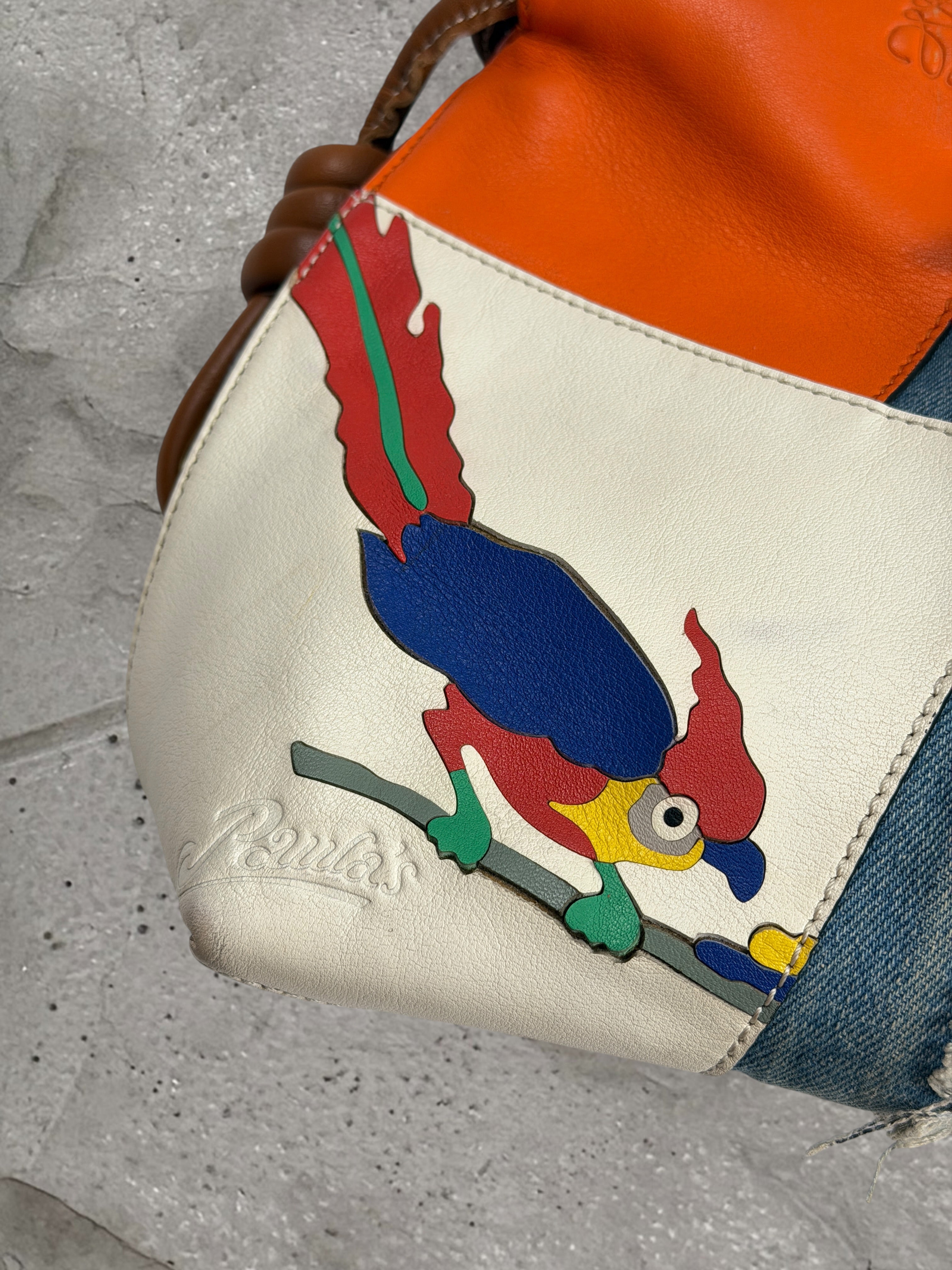 LOEWE PAULA'S IBIZA FW17 PATCHWORK FLAMENCO KNOT TOTE BAG