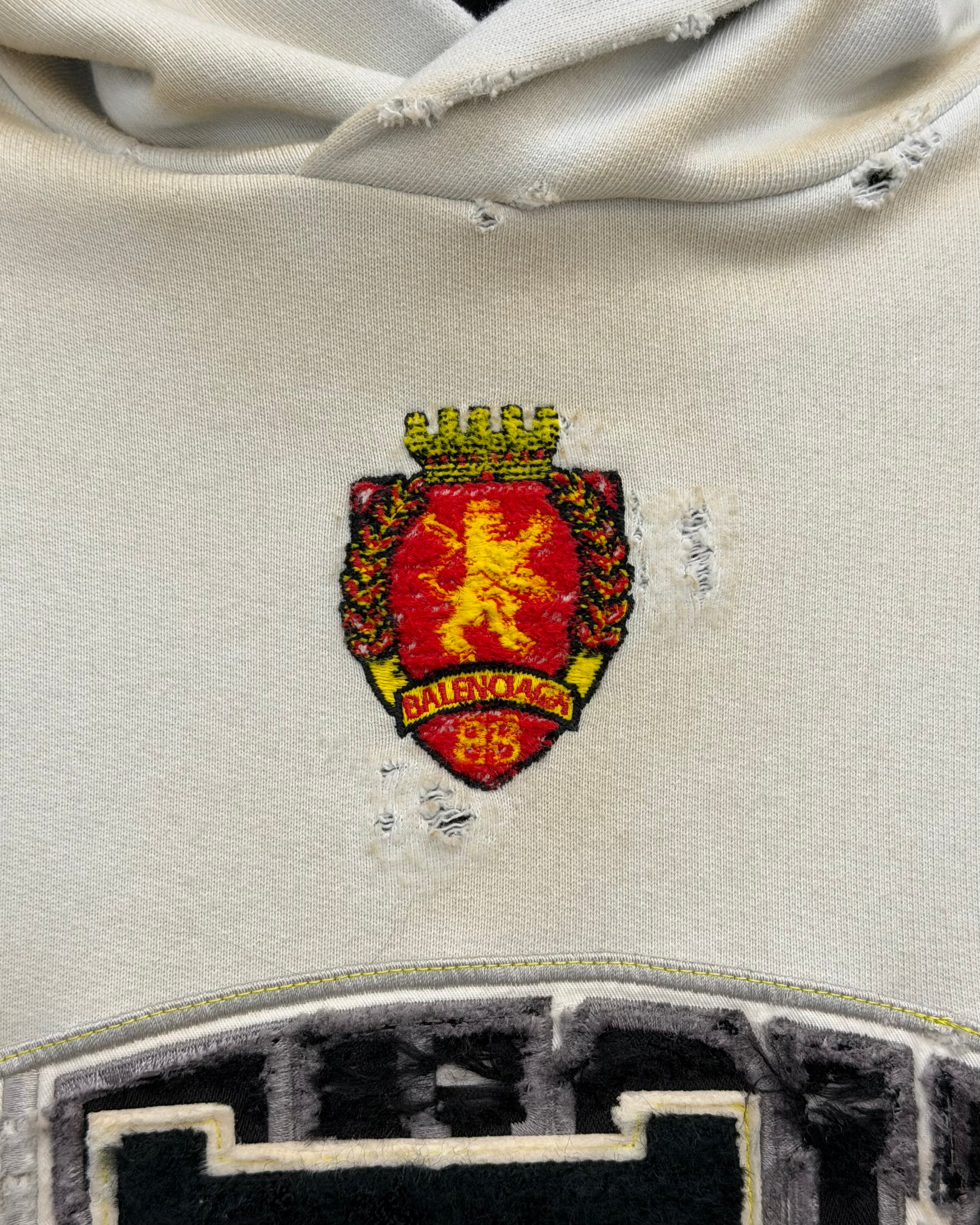 BALENCIAGA SS23 SKATER DISTRESSED HOODIE