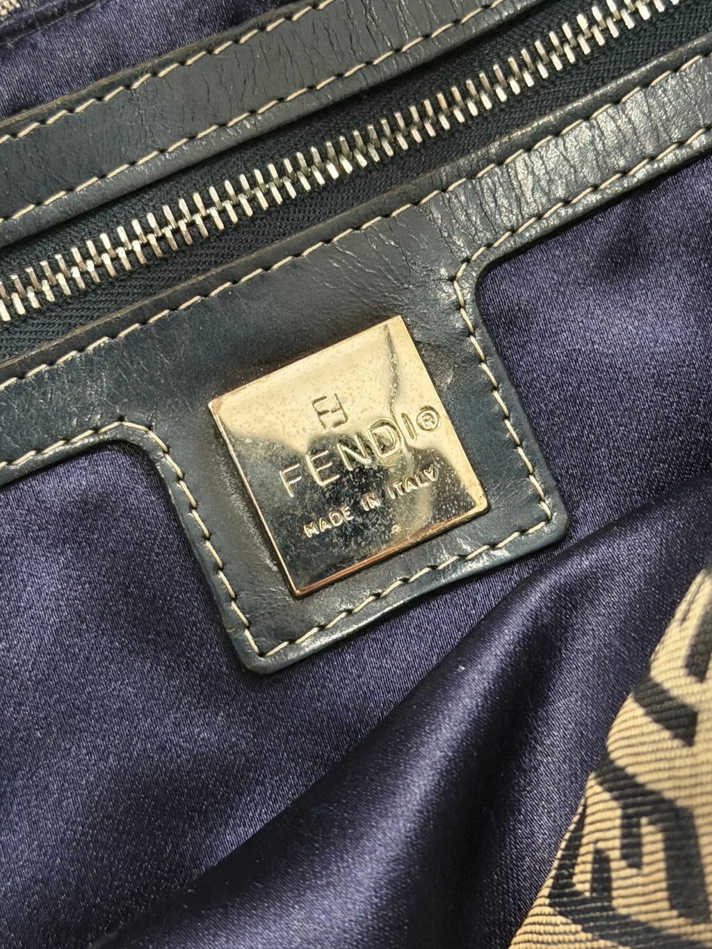 FENDI ZUCCHINO CANVAS MAMMA BAGUETTE BAG