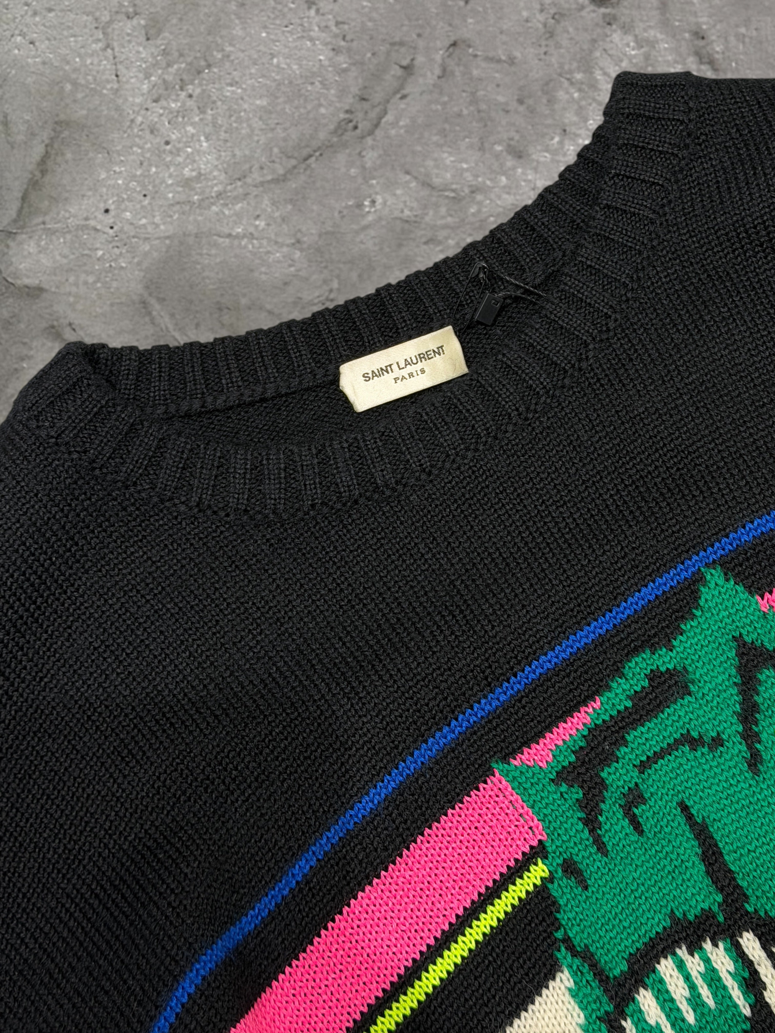 SAINT LAURENT SS16 T-REX INTARSIA SWEATER