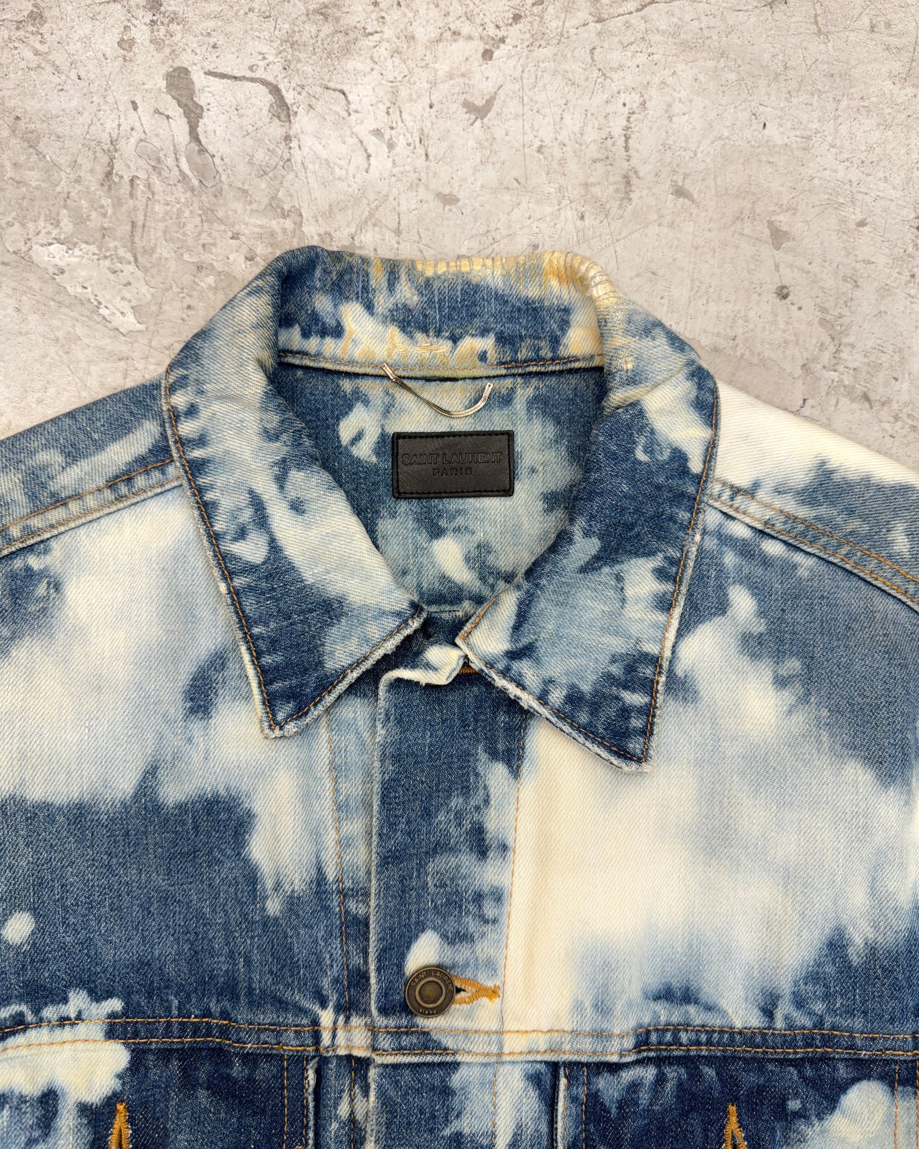 SAINT LAURENT SS16 PUNK BLEACHED DENIM JACKET