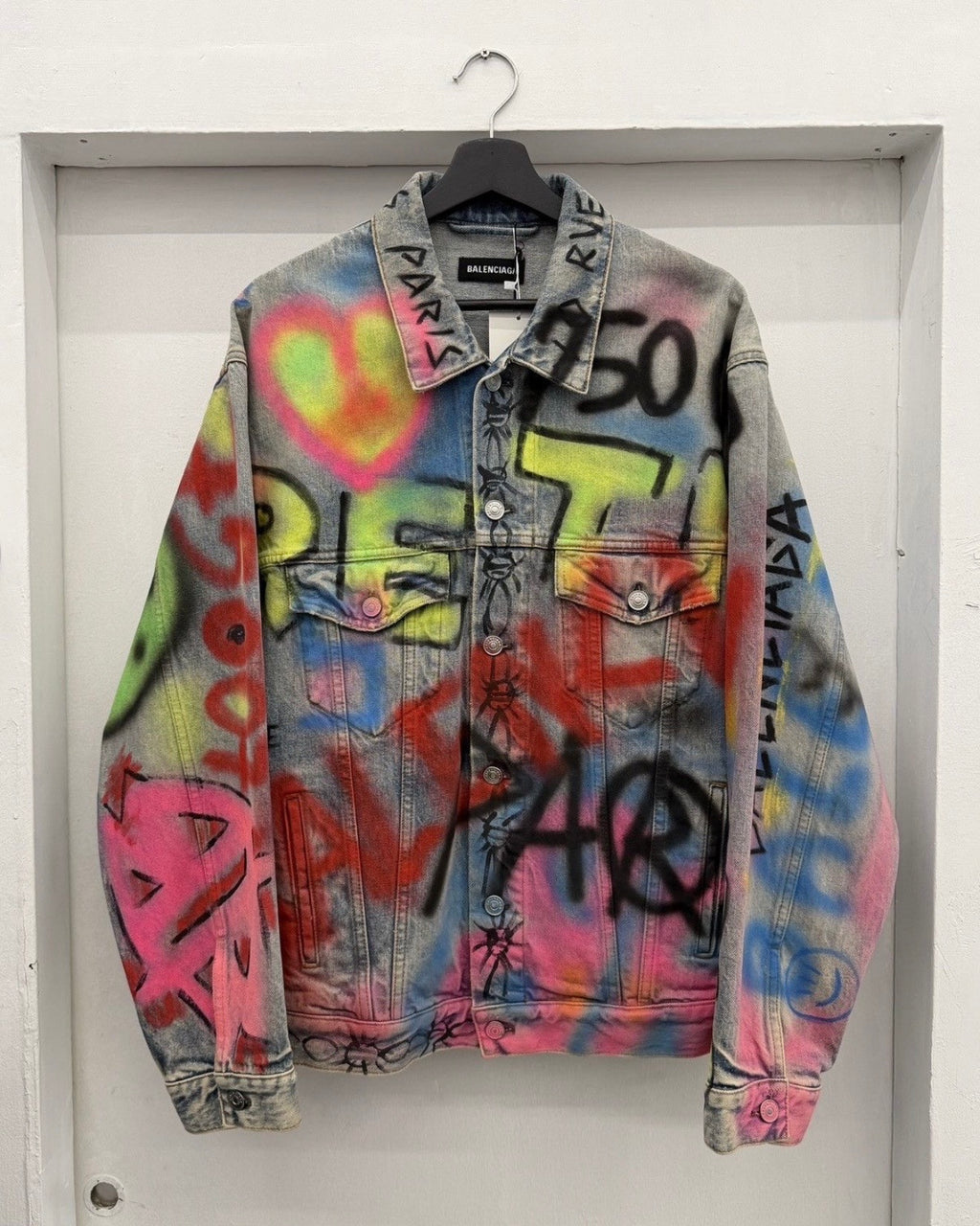 BALENCIAGA SS19 GRAFFITI DENIM JACKET