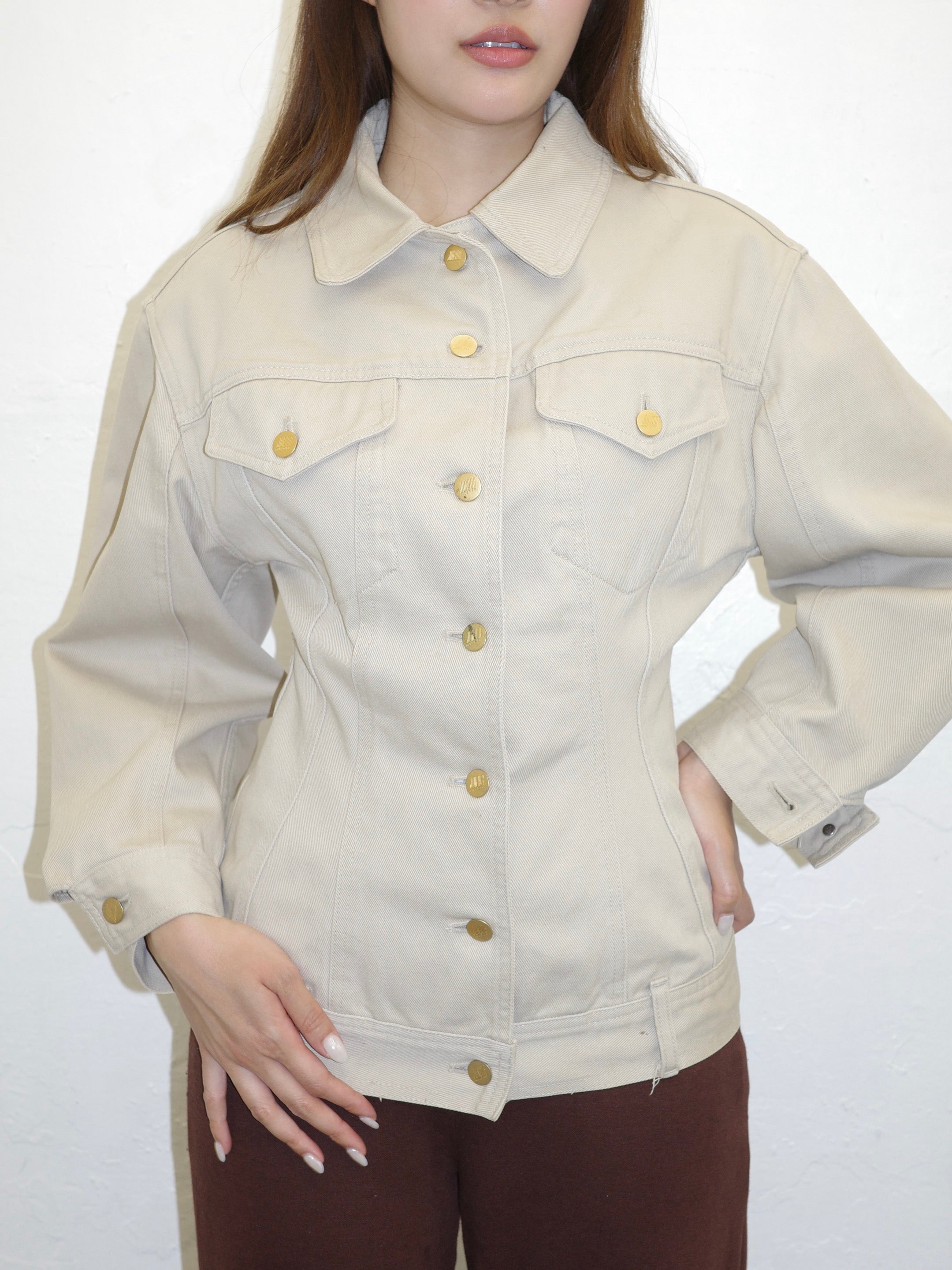 JUNIOR GAULTIER 80'S HOURGLASS PEPLUM DENIM JACKET