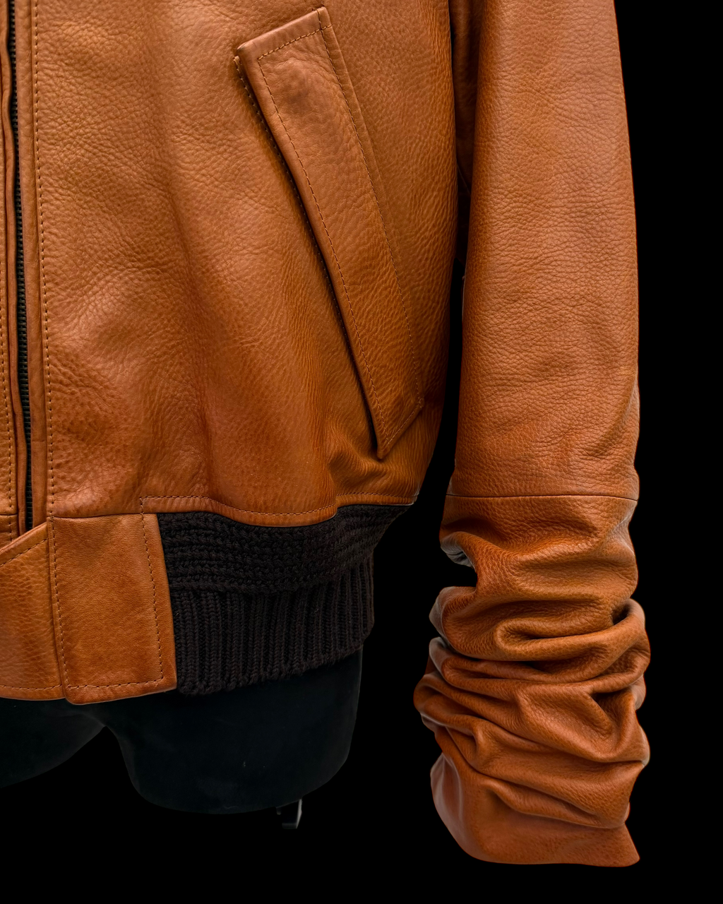 SAINT LAURENT FW17 EXTENDED SLEEVE LEATHER JACKET