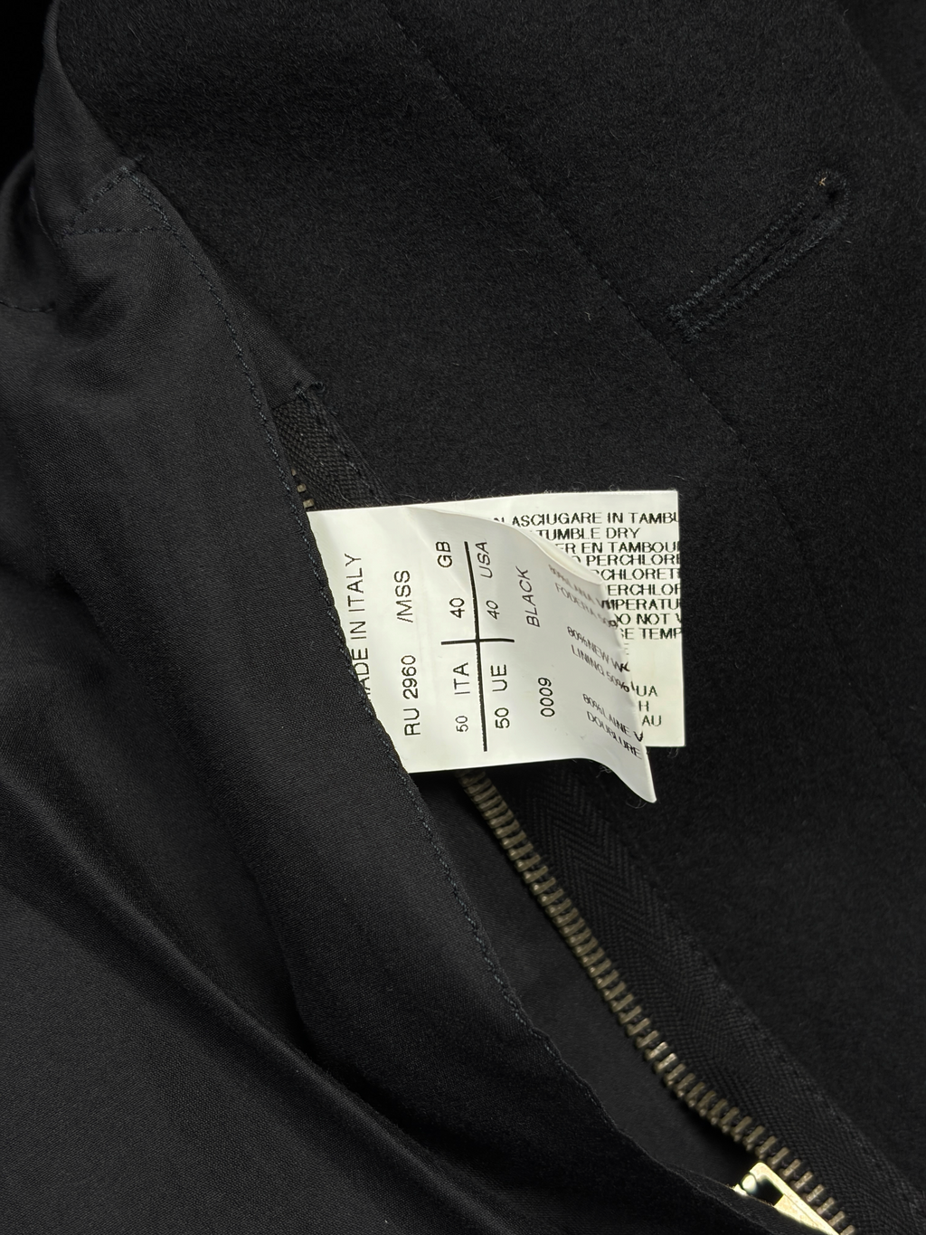 RICK OWENS FW11 "LIMO" METAL PLATE WOOL COAT