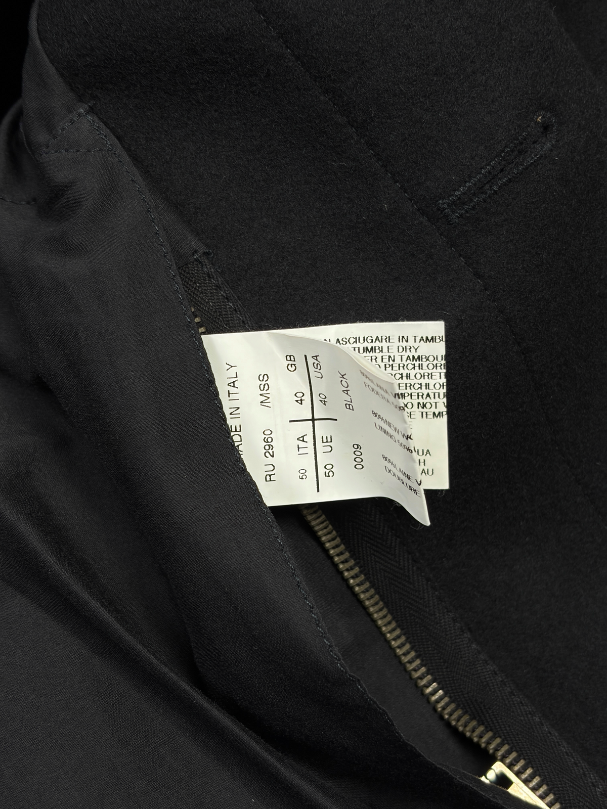 RICK OWENS FW11 "LIMO" METAL PLATE WOOL COAT