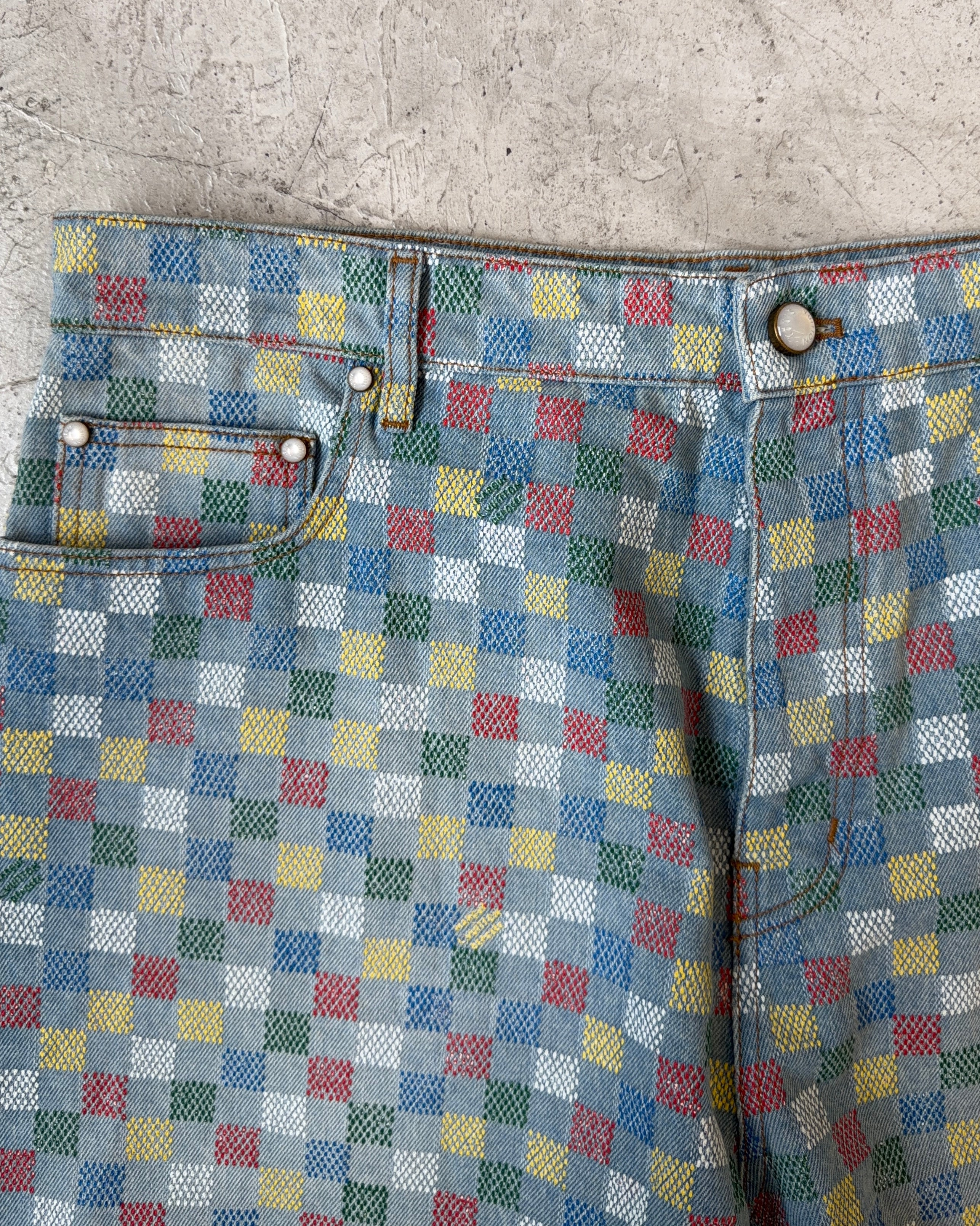 LOUIS VUITTON SS25 MULTICOLOR DAMIER JEANS