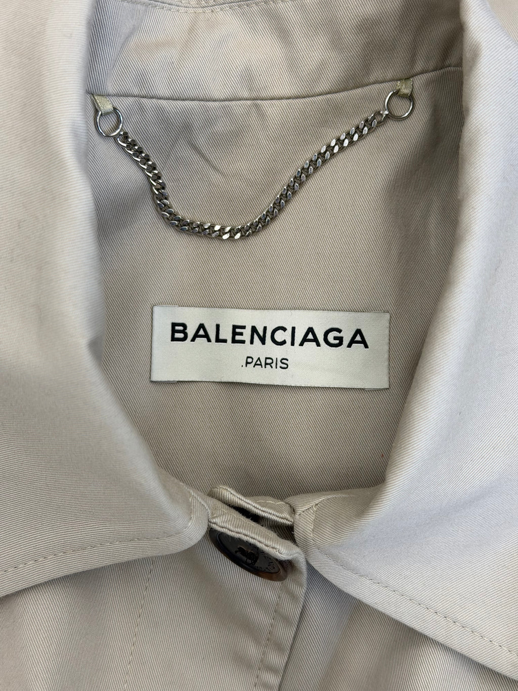 BALENCIAGA SS17 SHOULDER PAD TRENCH COAT