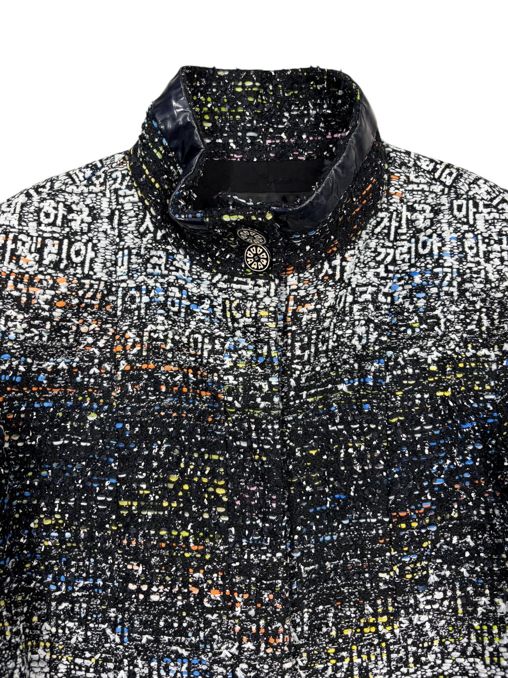 CHANEL CRUISE 2016 TWEED HANGUL-SCRIPT JACKET