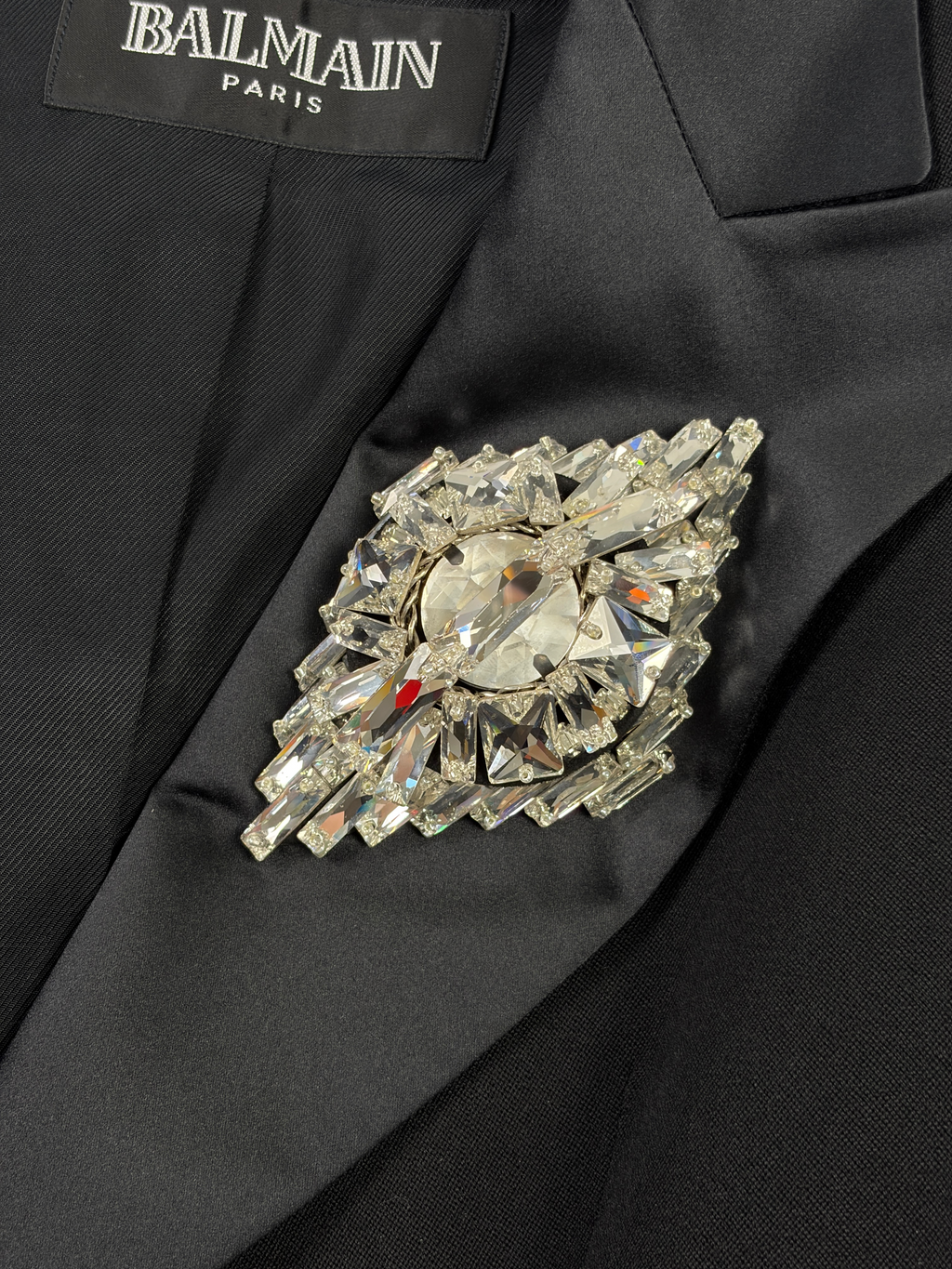 BALMAIN FALL 09 CRYSTAL EMBOSSED POINTED JACKET
