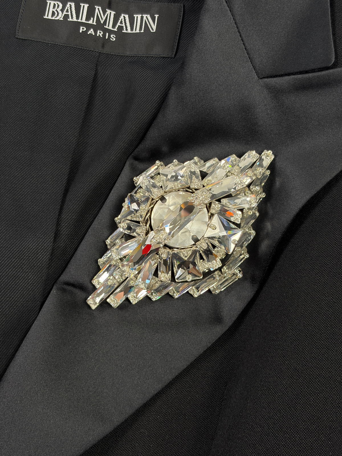 BALMAIN FALL 09 CRYSTAL EMBOSSED POINTED JACKET