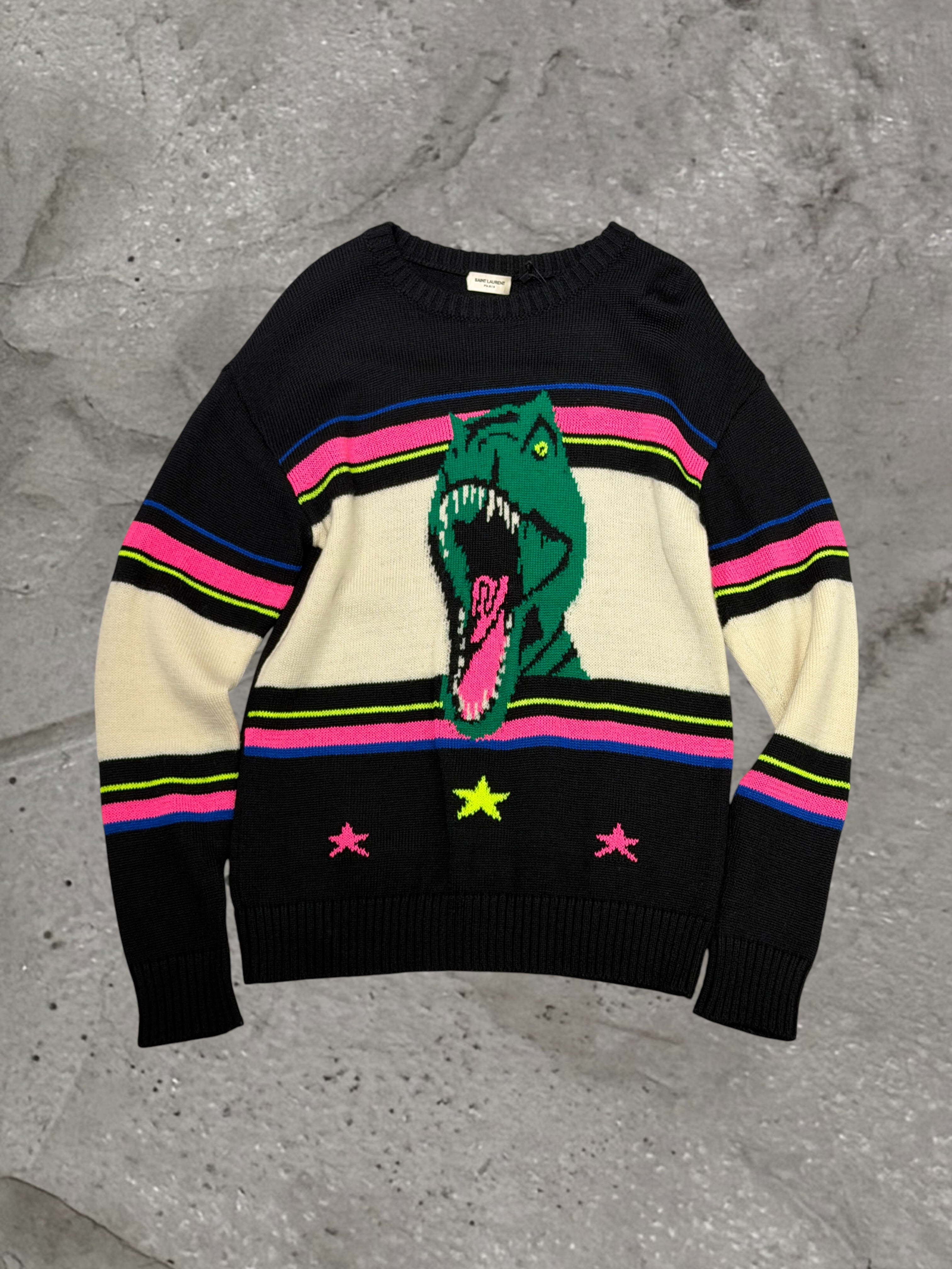 SAINT LAURENT SS16 T-REX INTARSIA SWEATER