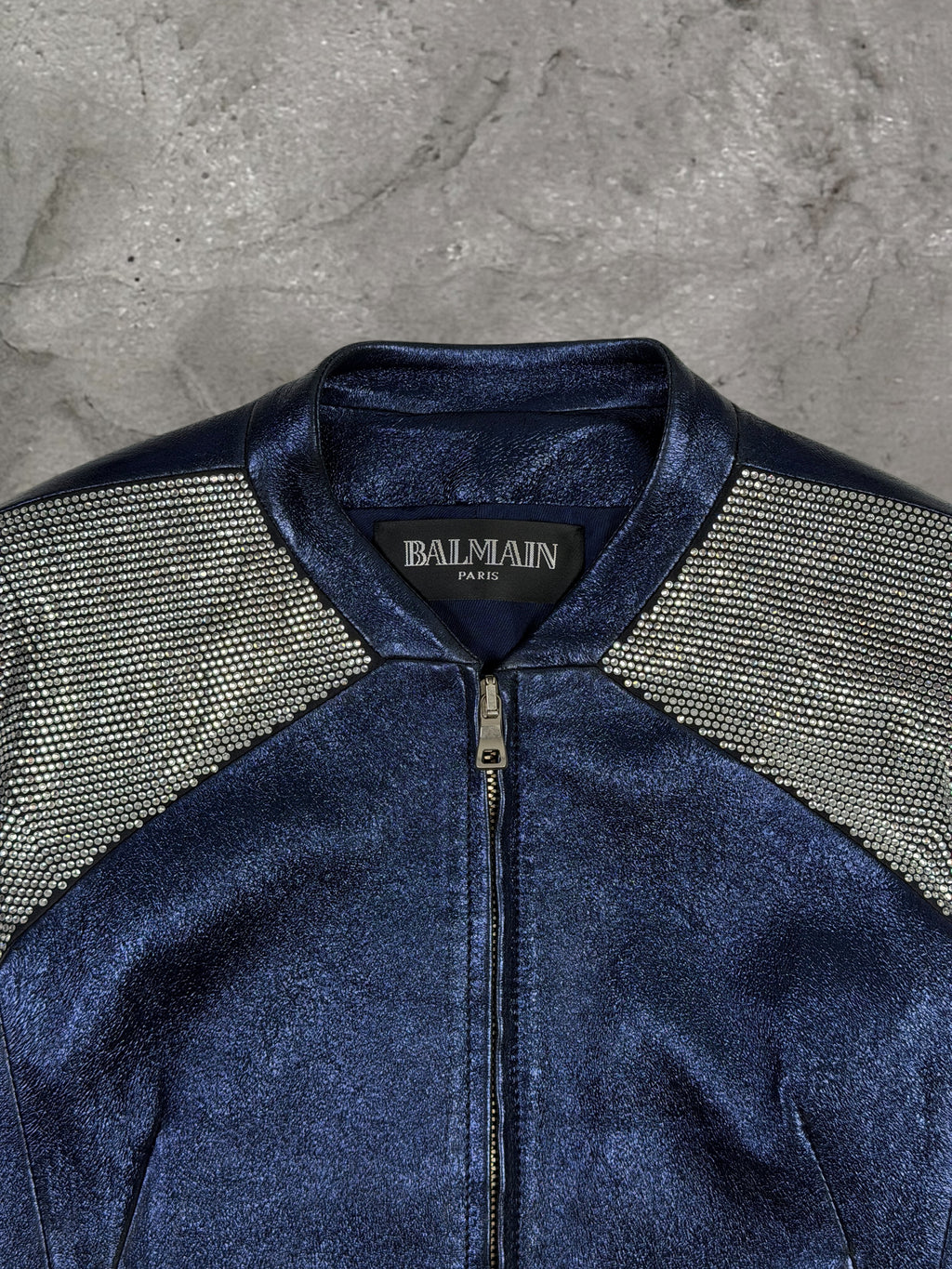 BALMAIN FW11 CRYSTAL BIKER LEATHER JACKET