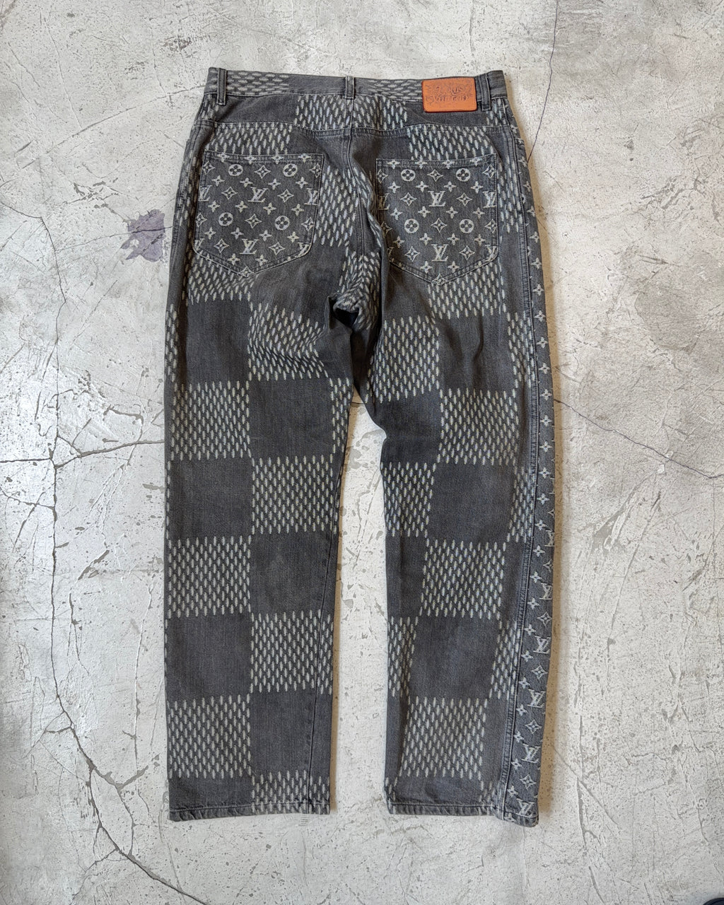 LOUIS VUITTON X NIGO GIANT DAMIER WAVES JEANS