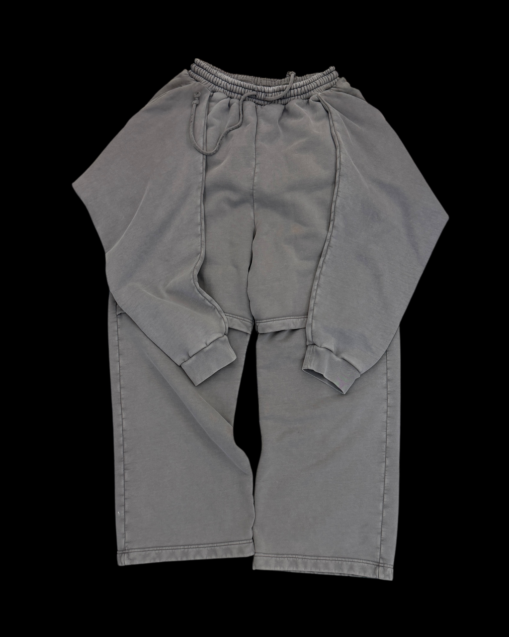 ALAINPAUL SS24 SWEATSHIRT LAYERED SWEATPANTS