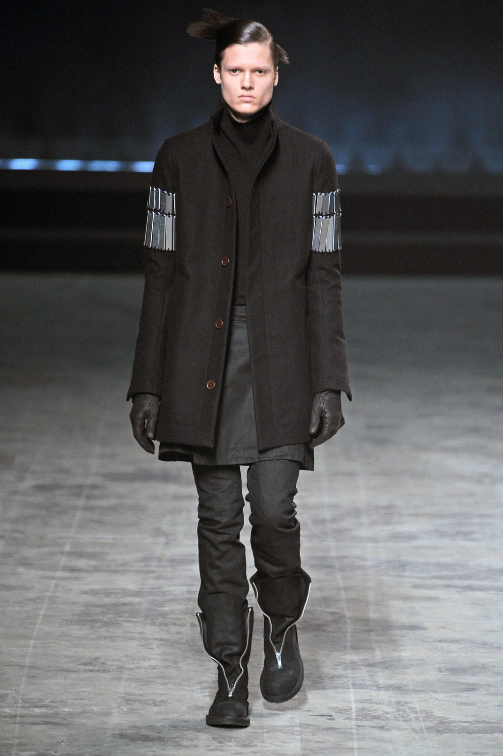RICK OWENS FW11 "LIMO" METAL PLATE WOOL COAT