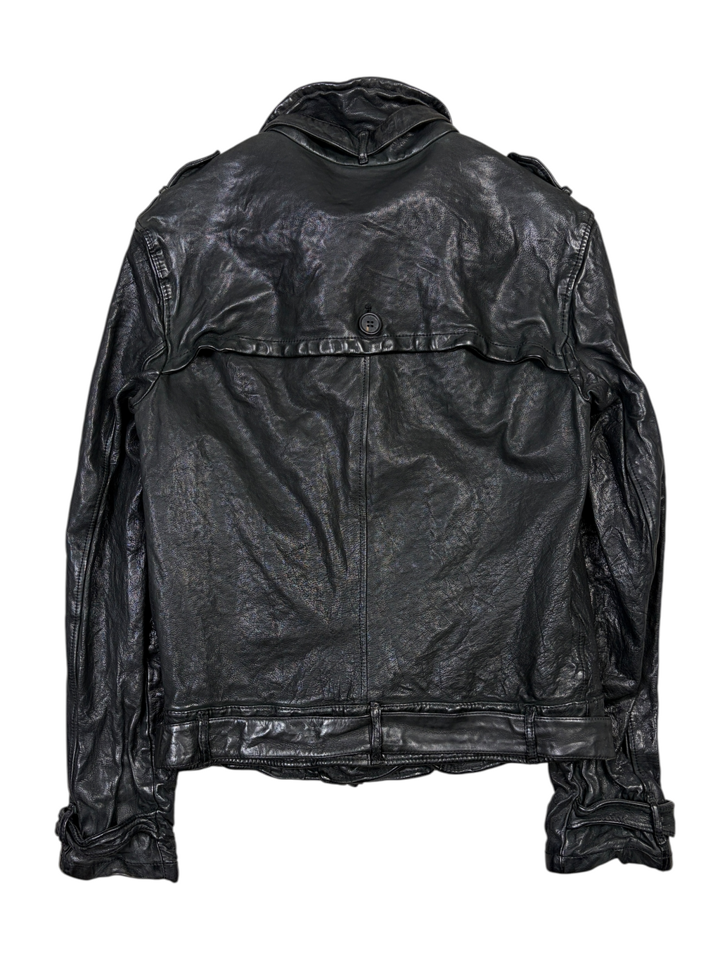 NEIL BARRETT FW05 CRINKLED LEATHER JACKET