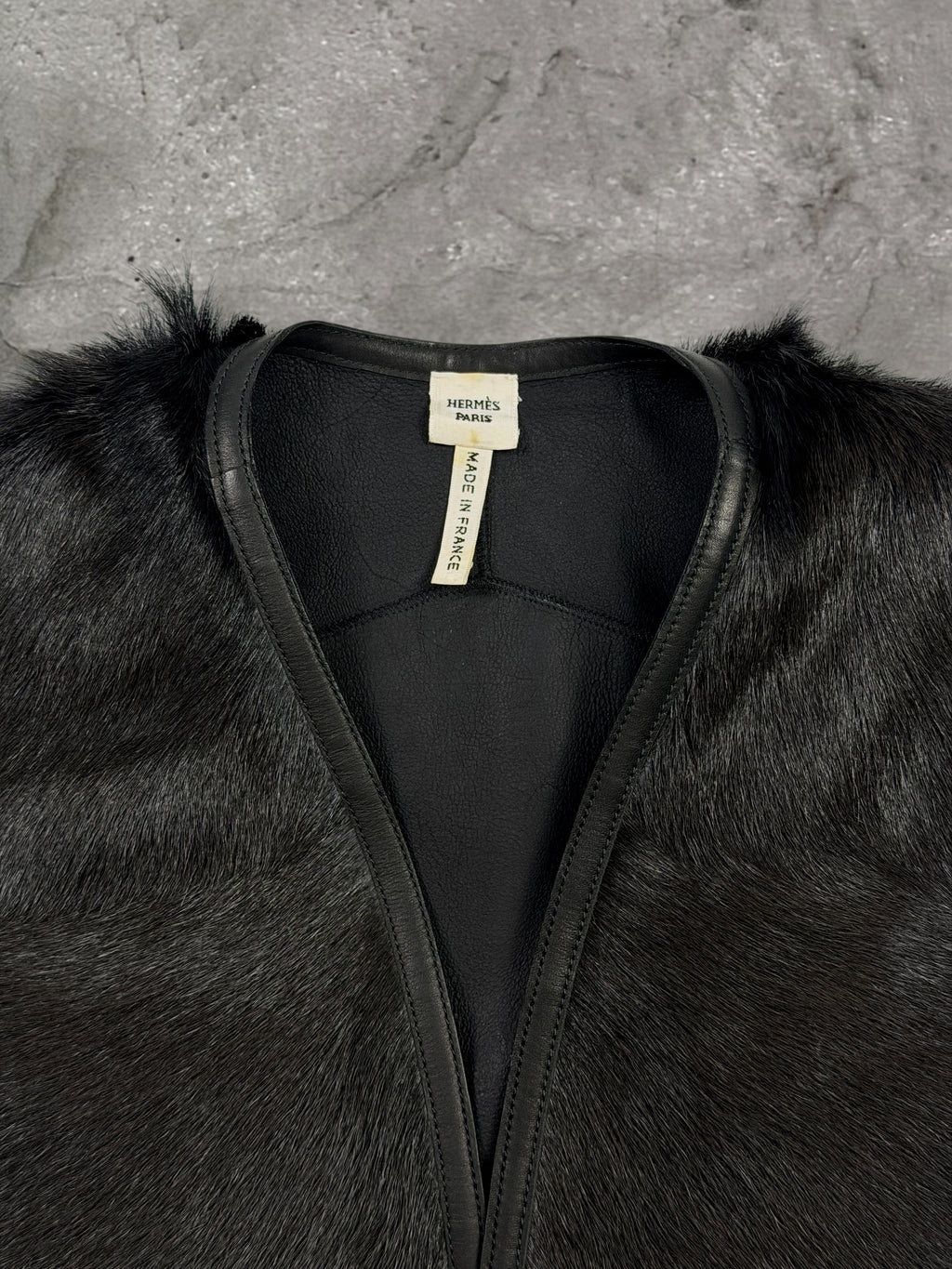 HERMES PONYHAIR LEATHER VEST