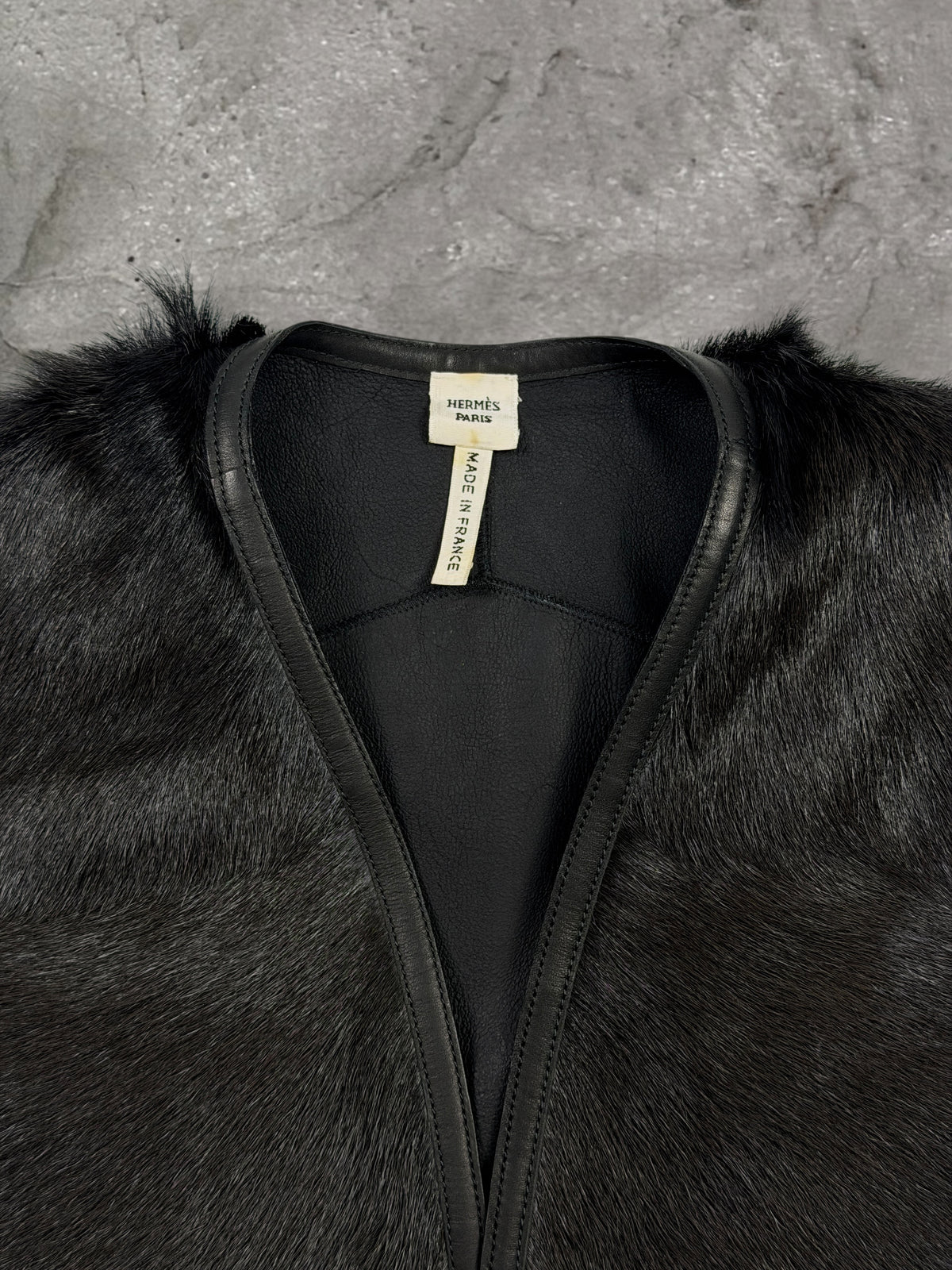 HERMES PONYHAIR LEATHER VEST