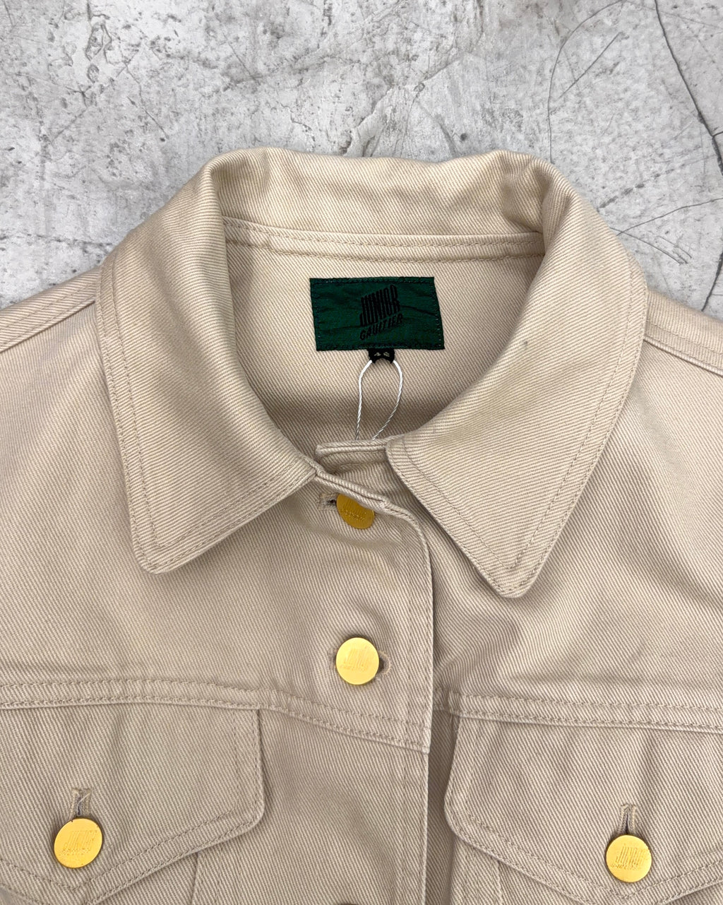JUNIOR GAULTIER 80'S HOURGLASS PEPLUM DENIM JACKET