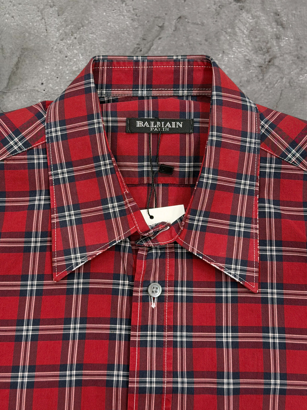 BALMAIN SS11 TIGER EMBROIDERED FLANNEL SHIRT