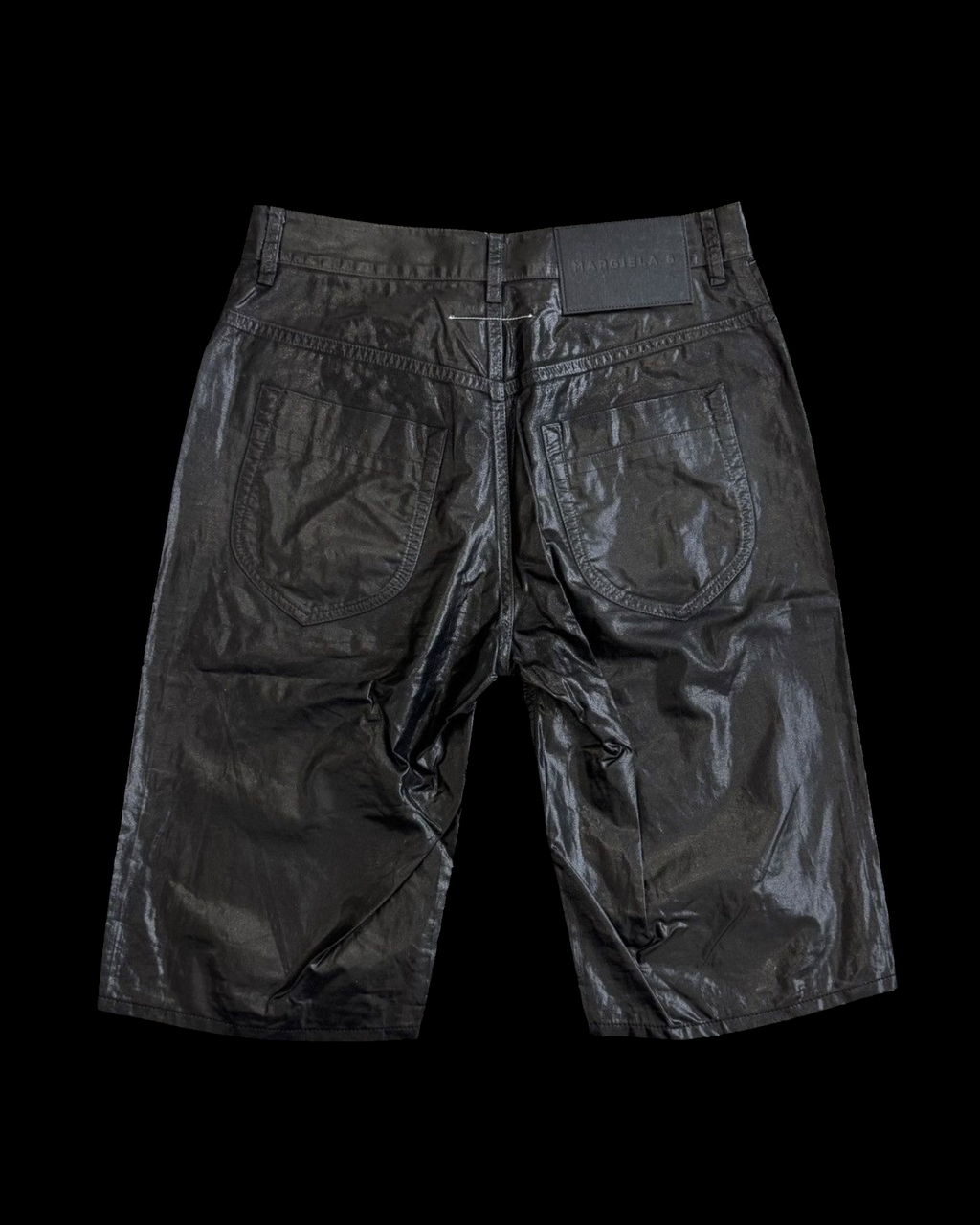 MM6 MAISON MARGIELA SS22 LAMINATED BERMUDA SHORTS